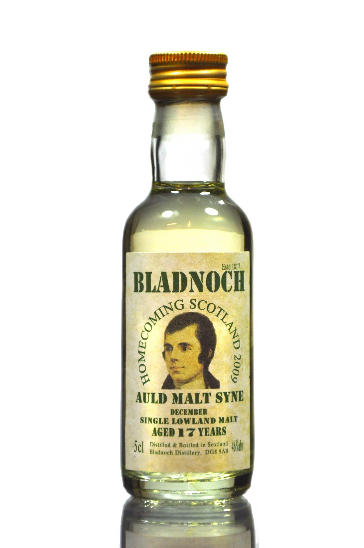 Bladnoch 17 Year Old - Homecoming Scotland 2009 - December - Auld Malt Syne - Miniature