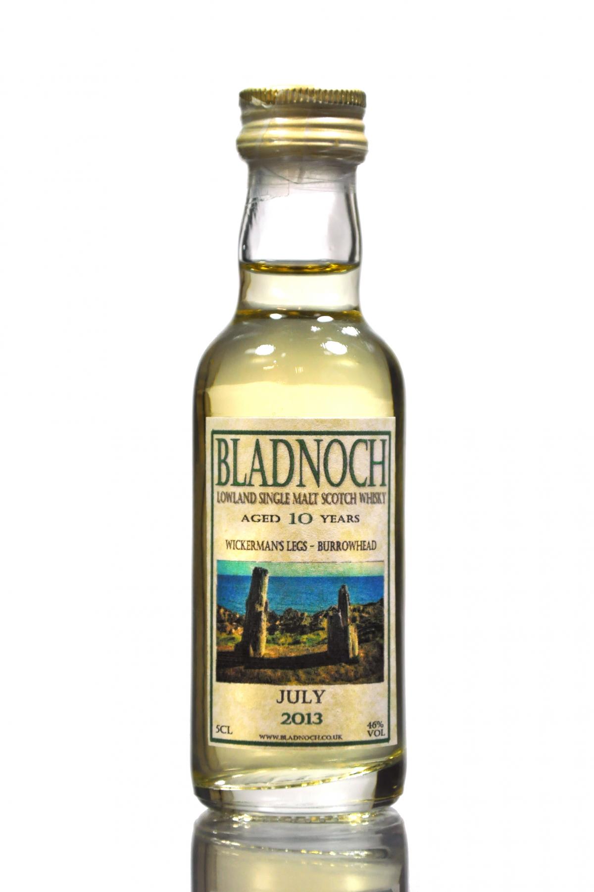 Bladnoch 10 Year Old - July 2013 - Wickermans Legs - Burrowhead - Miniature