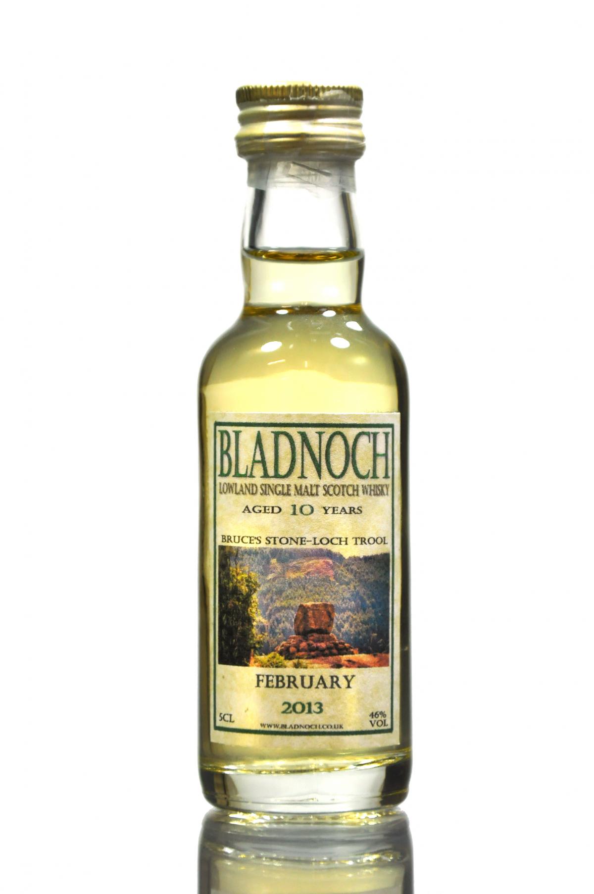 Bladnoch 10 Year Old - February 2013 - Bruces Stone Loch Trool - Miniature