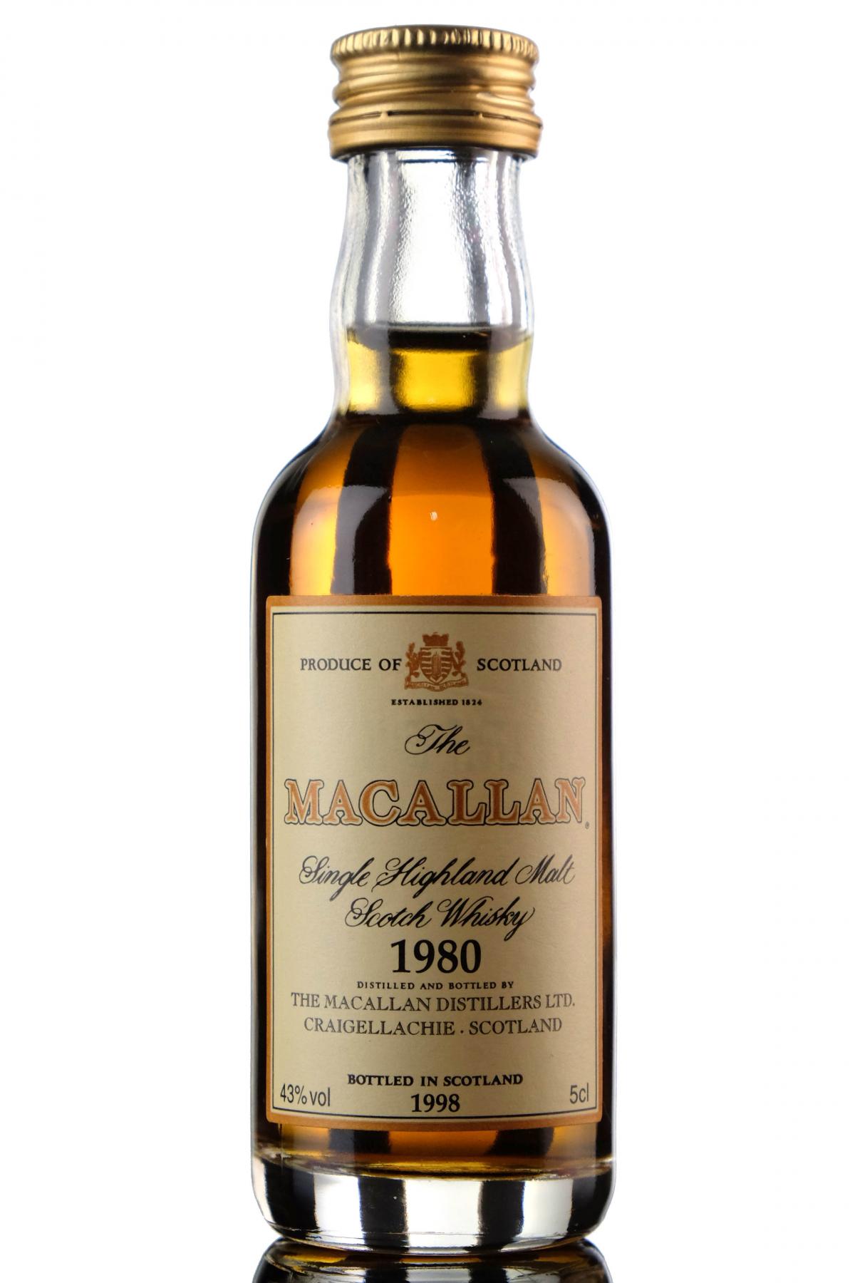Macallan 1980-1998 - 18 Year Old - Sherry Cask - Miniature