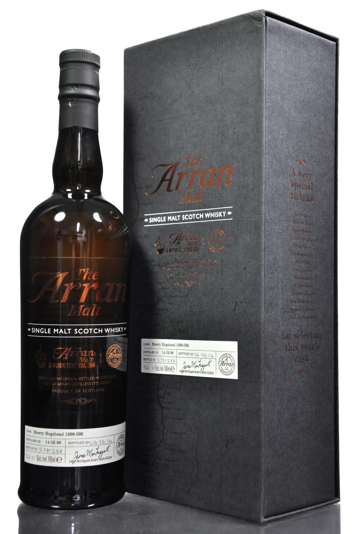 Arran 1996-2014 - Single Cask 092 - Sherry Cask - Music Festival 2014