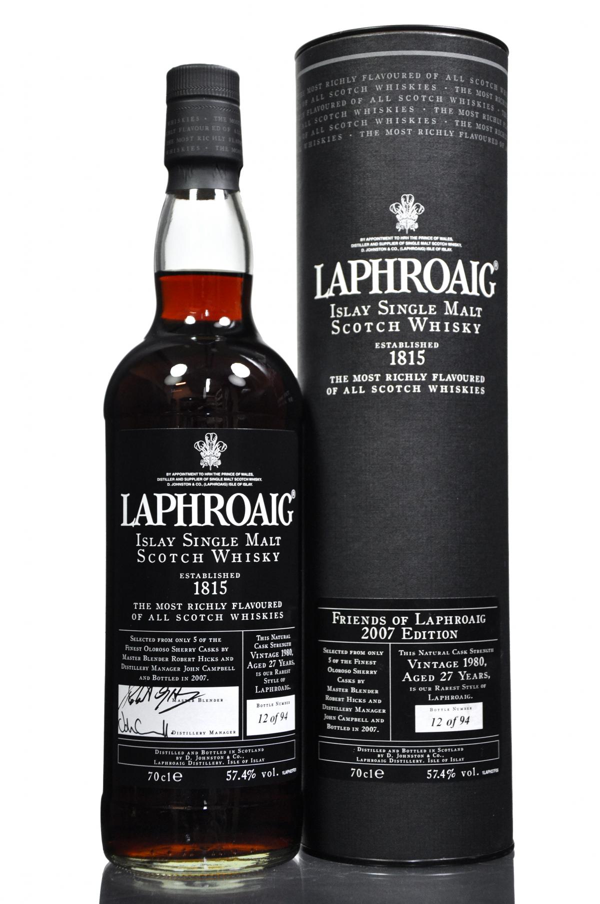 Laphroaig 1980 - 27 Year Old - 94 Bottles