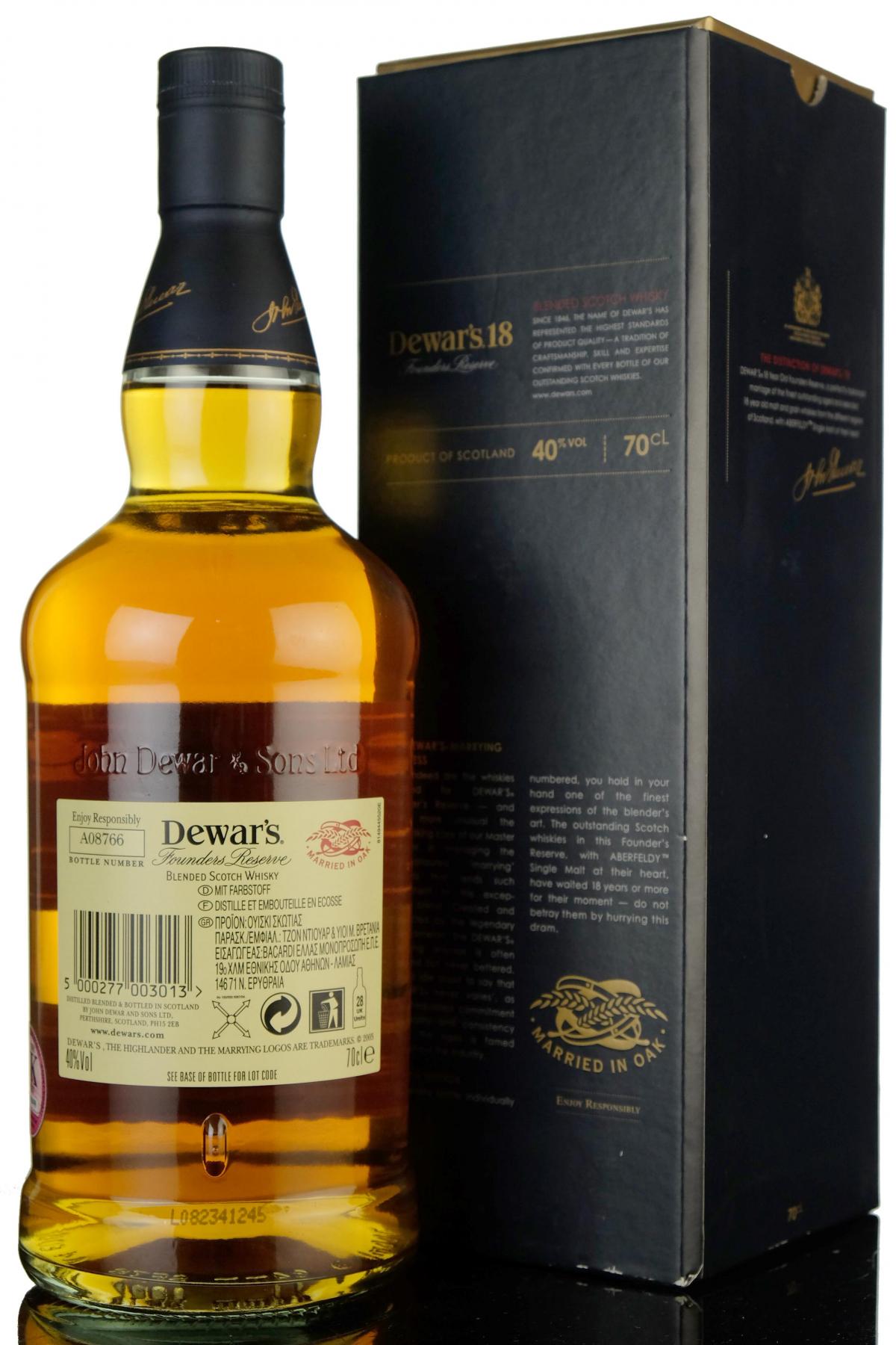Dewars 18 Year Old - Founders Reserve