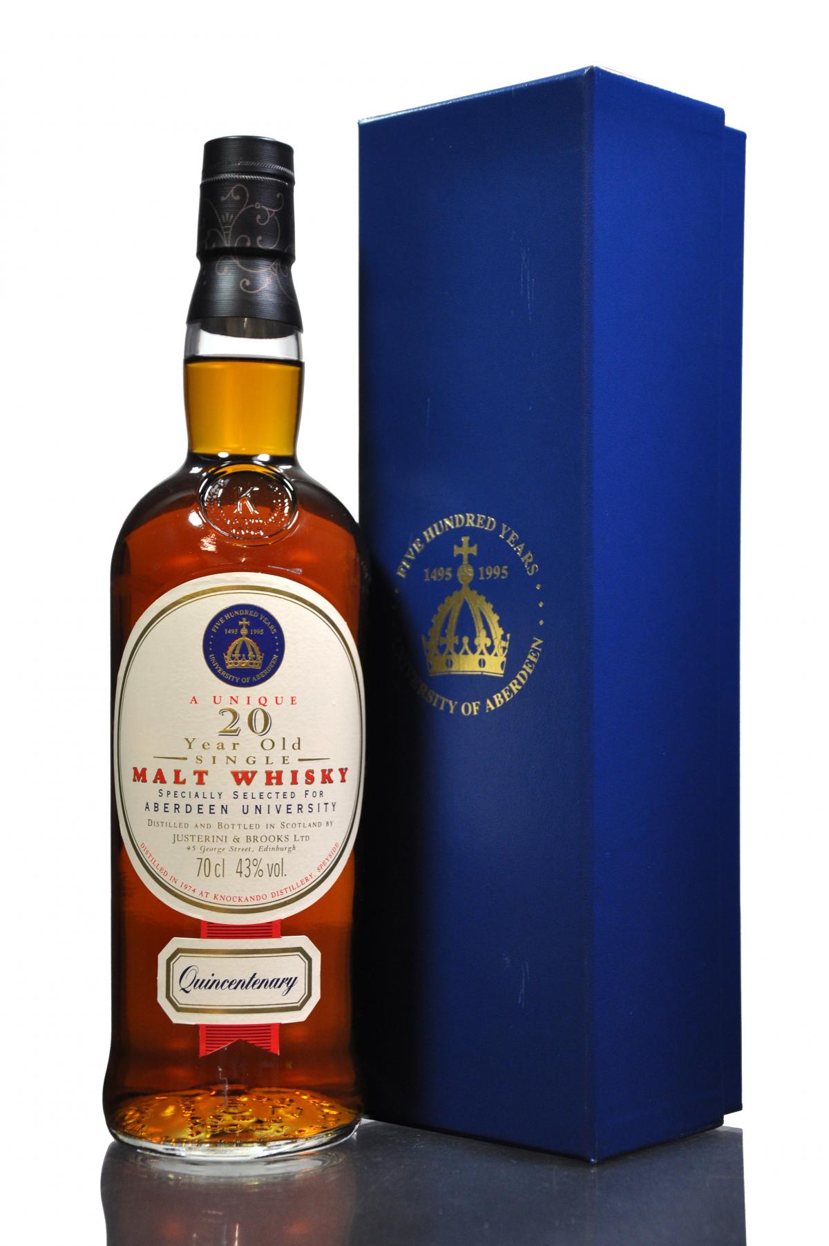 Knockando 1974 - 20 Year Old - Aberdeen University Quincentenary 1495-1995