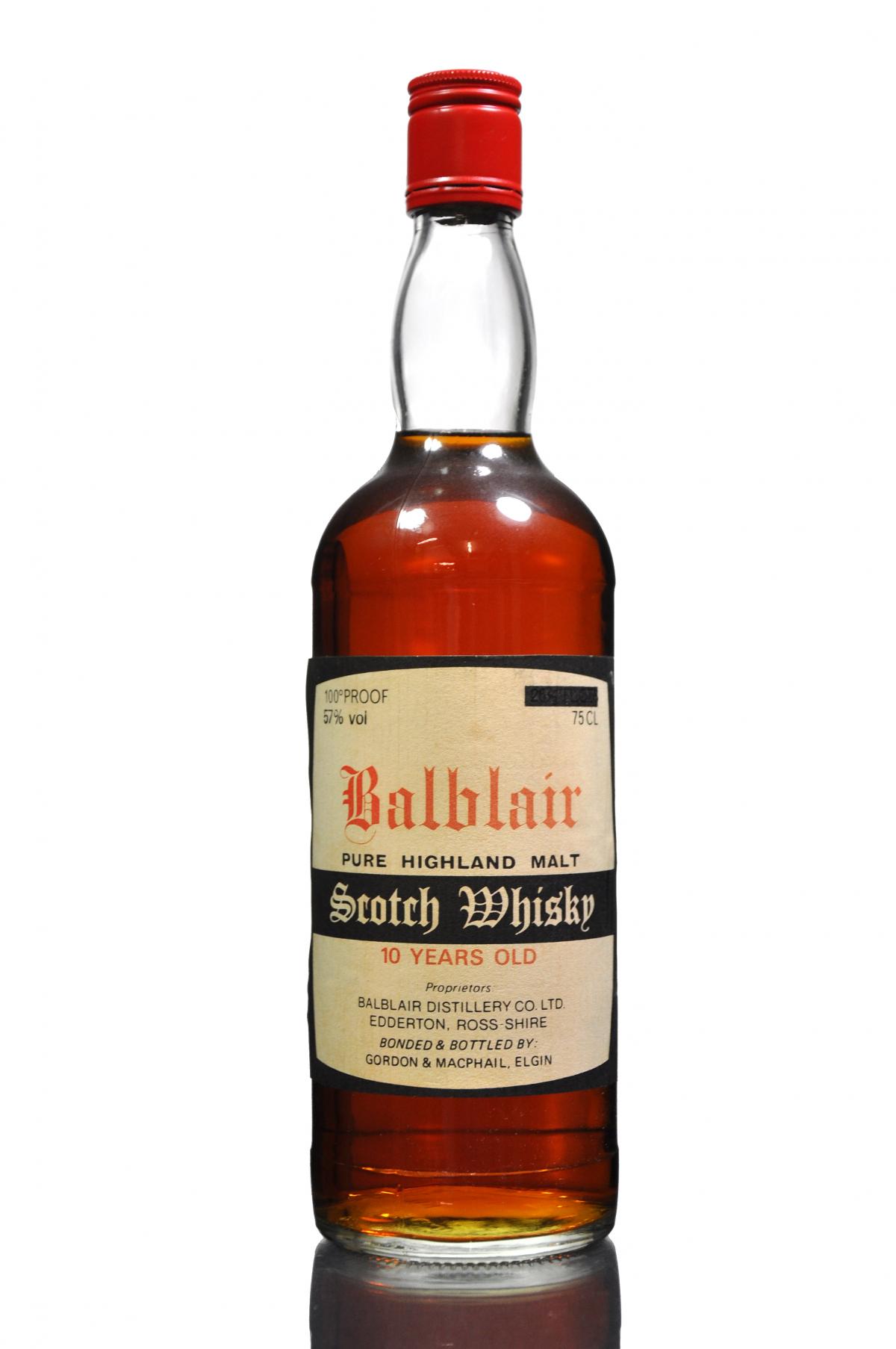Balblair 10 Year Old - 100 proof - Circa 1980