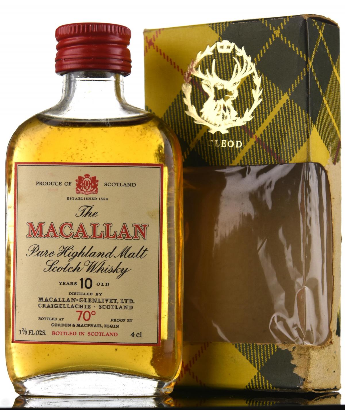 Macallan 10 Year Old - Gordon & MacPhail Miniature - 1970s