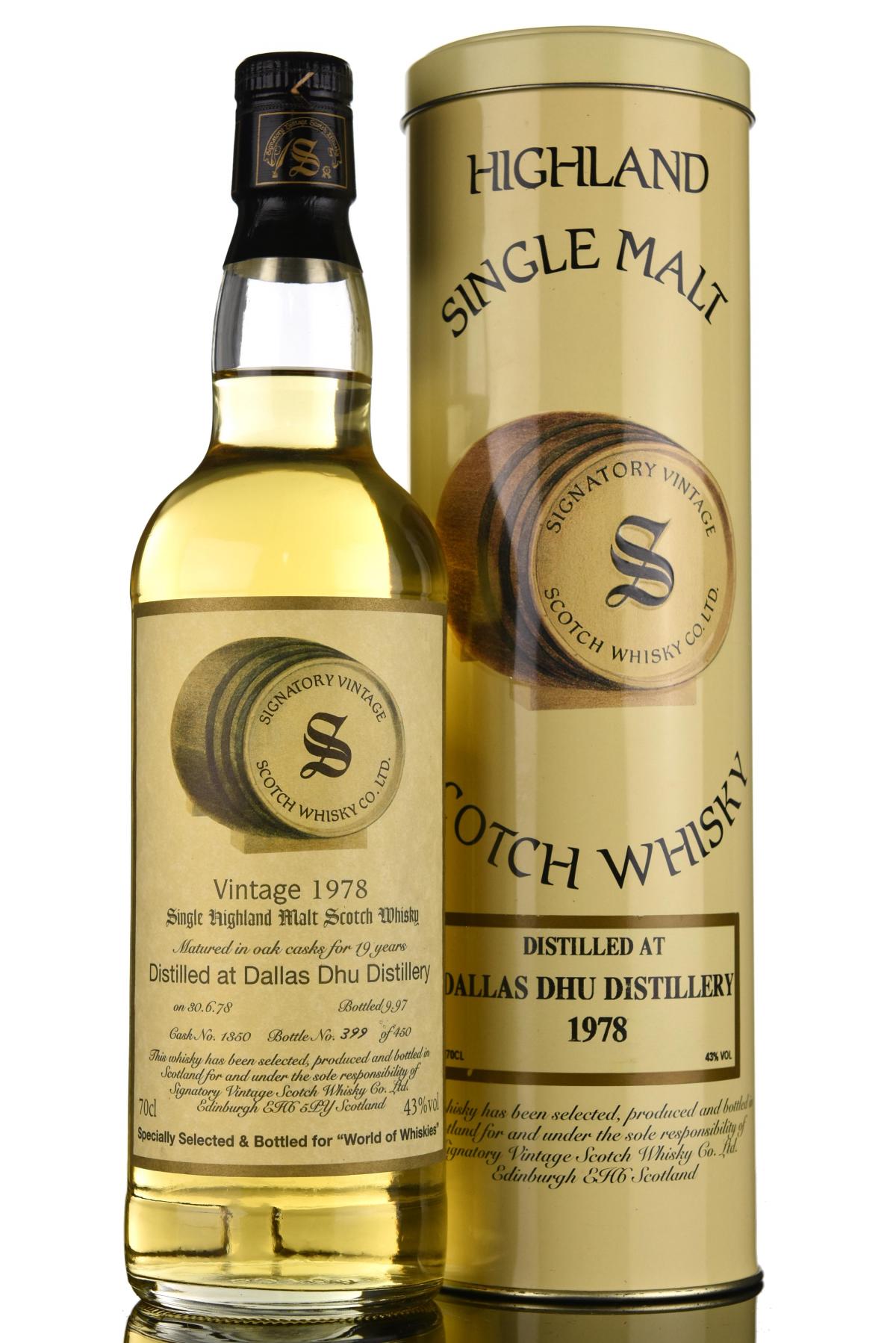 Dallas Dhu 1978-1997 - 19 Year Old - Signatory Vintage