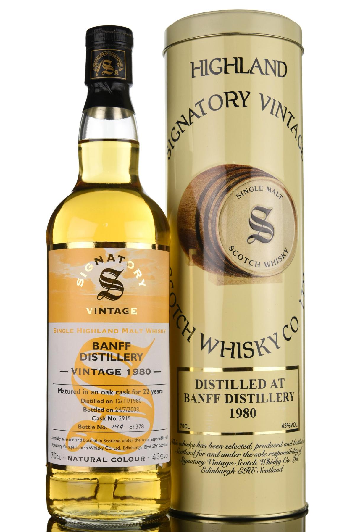Banff 1980-2003 - 22 Year Old - Signatory Vintage