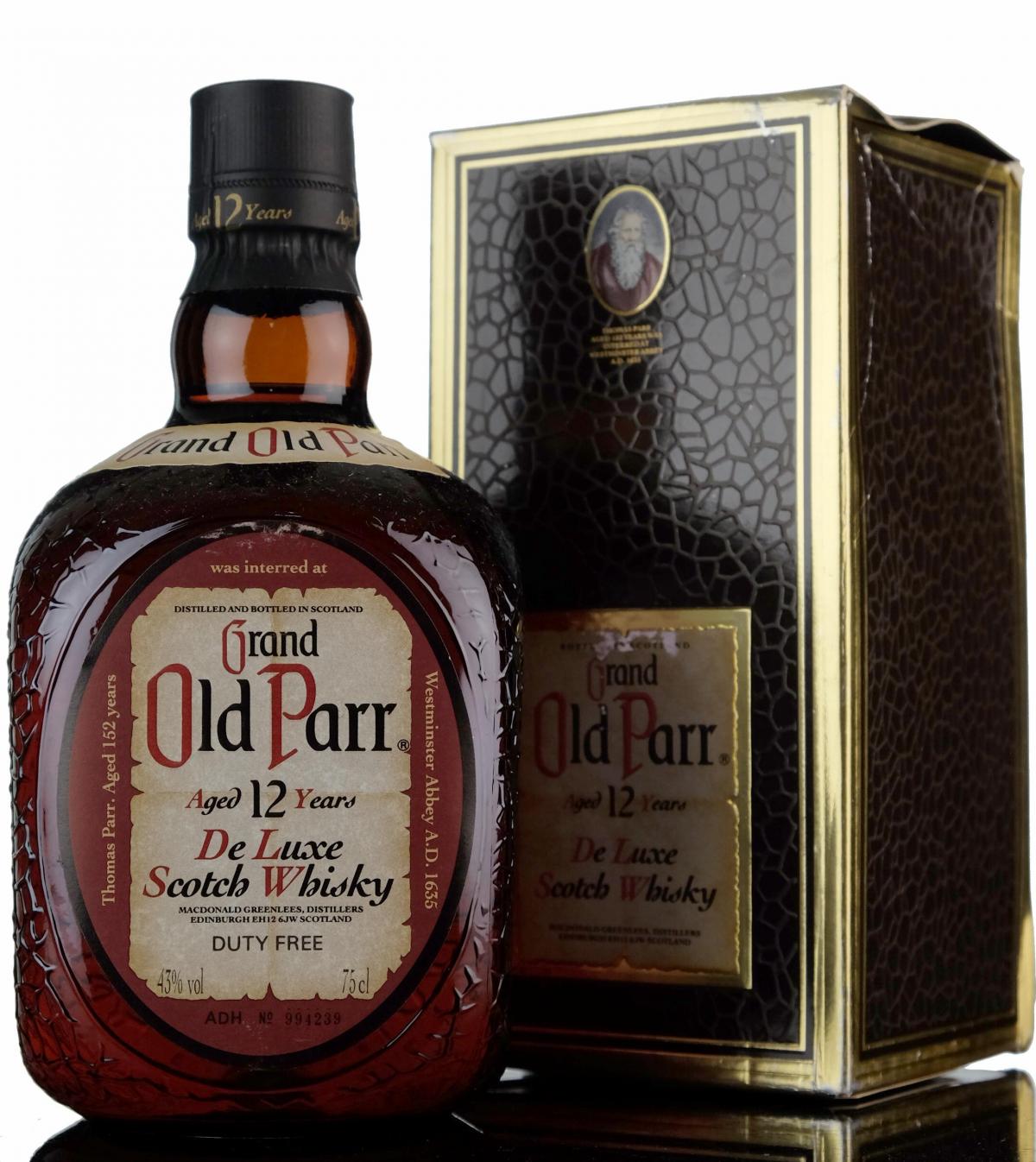Grand Old Parr 12 Year Old - 1980s