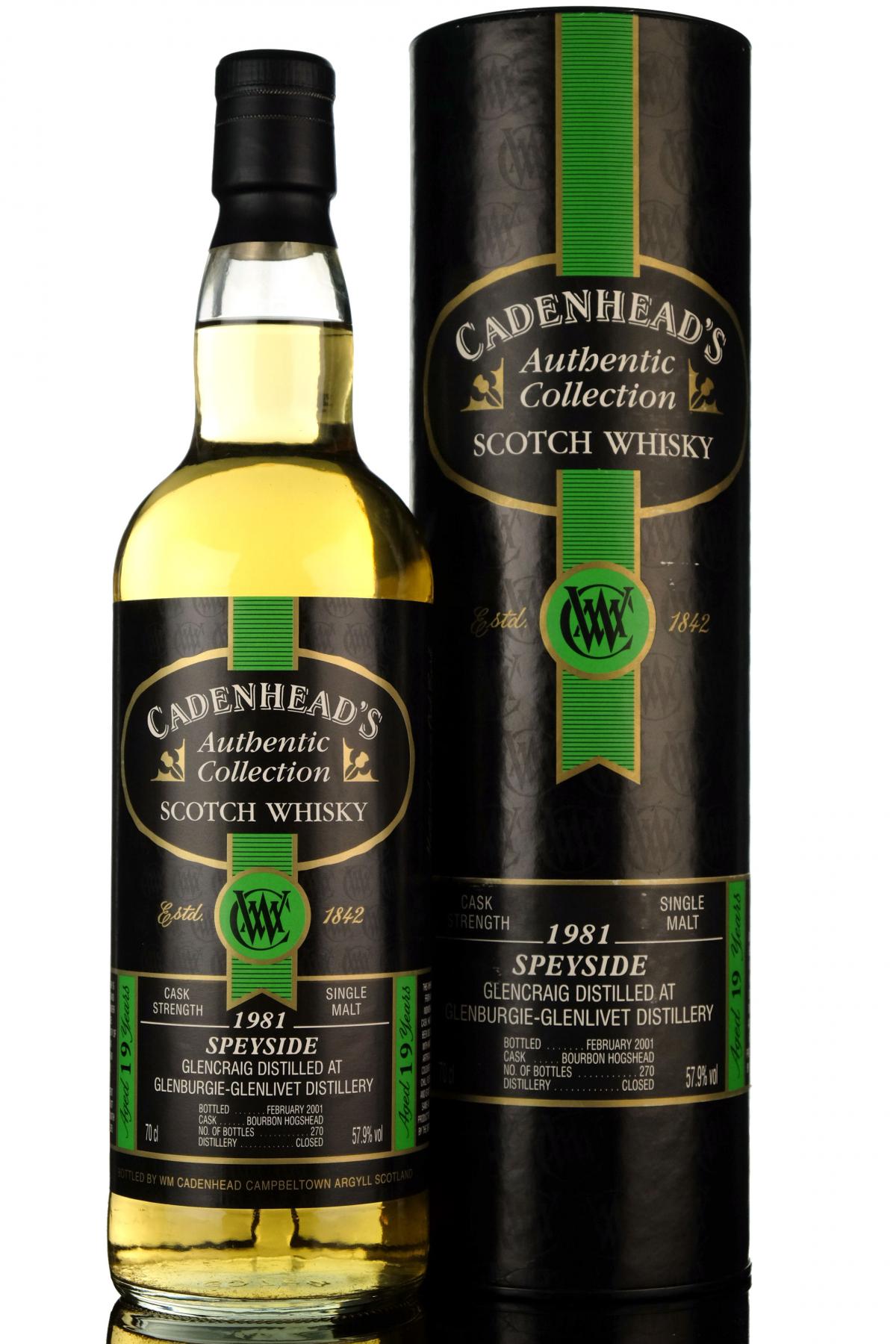 Glencraig 1981-2001 - 19 Year Old - Cadenheads Authentic Collection