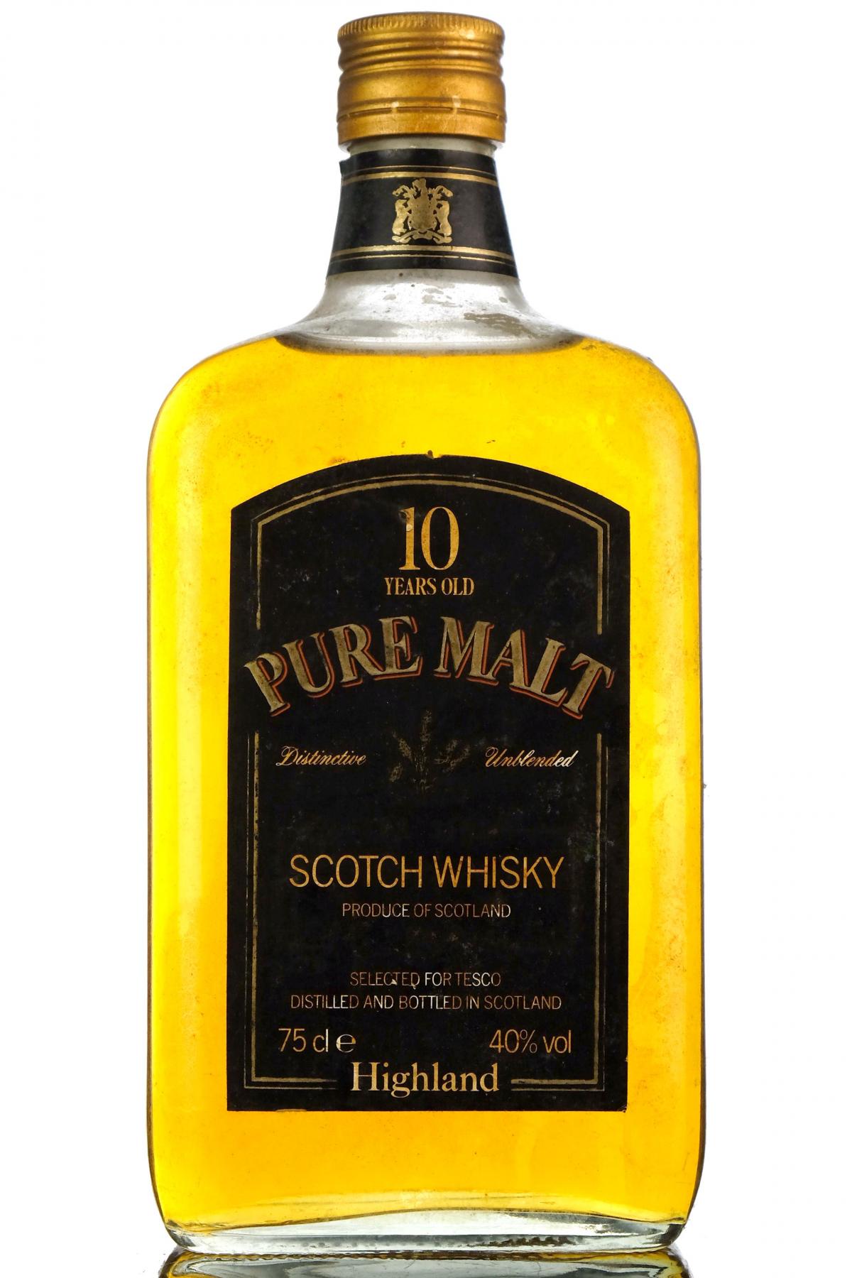 Tesco Pure Malt 10 Year Old - 1980s