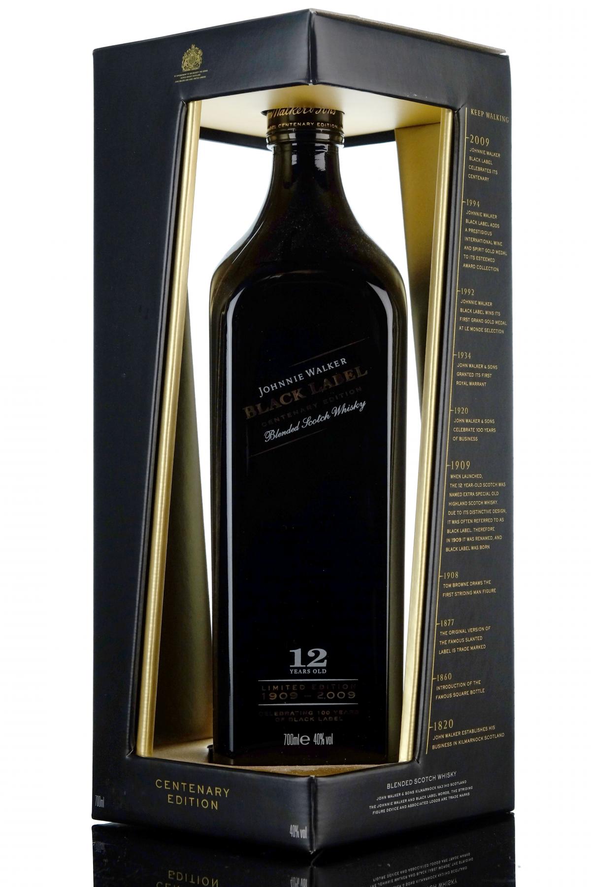 Johnnie Walker 12 Year Old - Black Label - Centenary Of The Striding Man 1909-2009