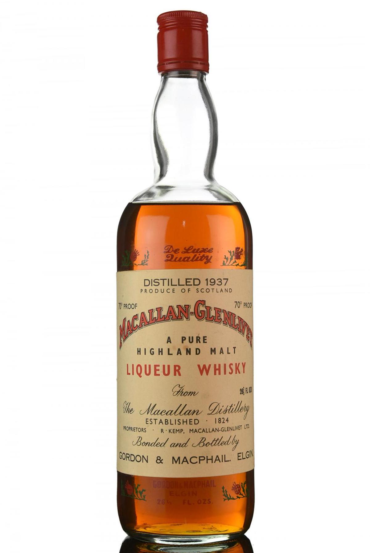 Macallan-Glenlivet 1937 - Liqueur Whisky - Gordon & MacPhail - Early 1970s