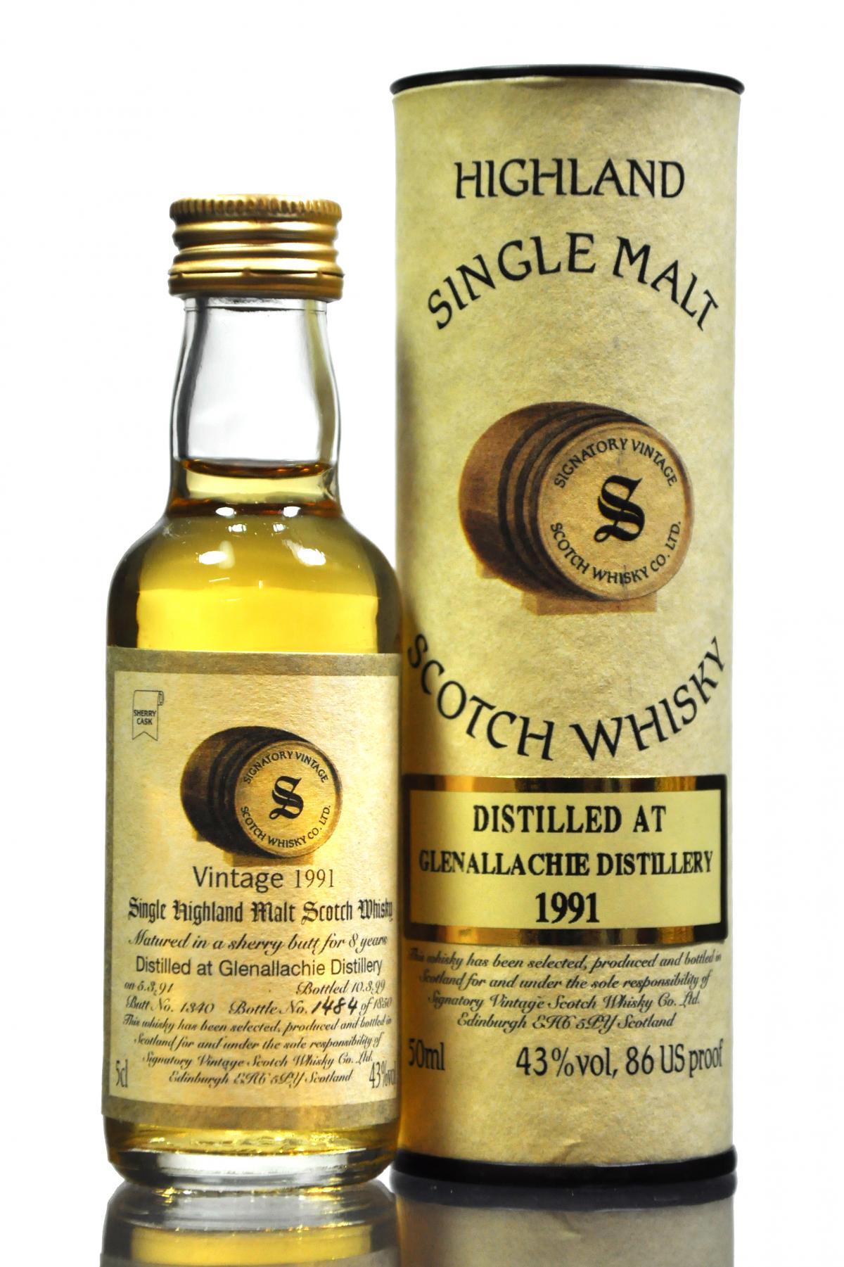 Glenallachie 1991-1999 - 9 Year Old - Signatory Vintage Miniature