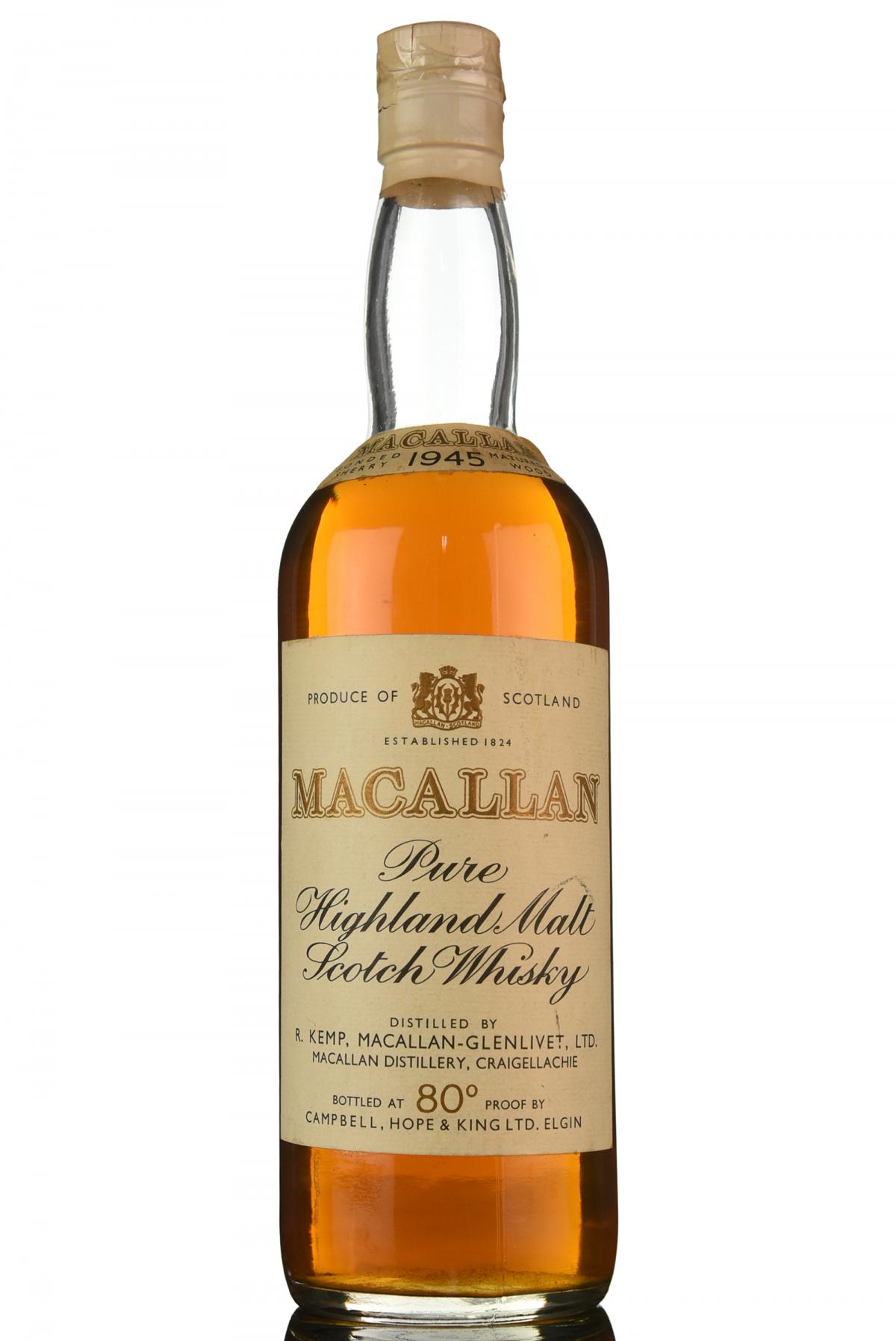 Macallan 1945 - Campbell Hope & King - 1960s