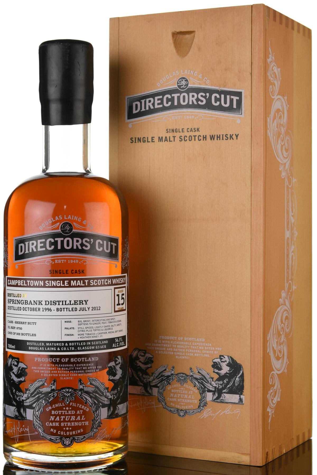 Springbank 19962012 15 Year Old Douglas Laing Directors Cut