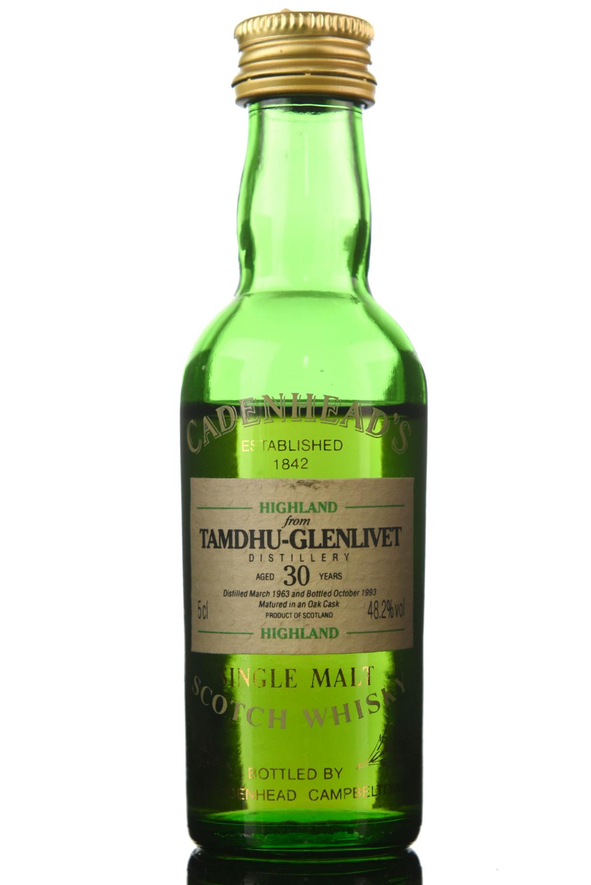Tamdhu-Glenlivet 1963-1993 - 30 Year Old - Cadenhead Miniature