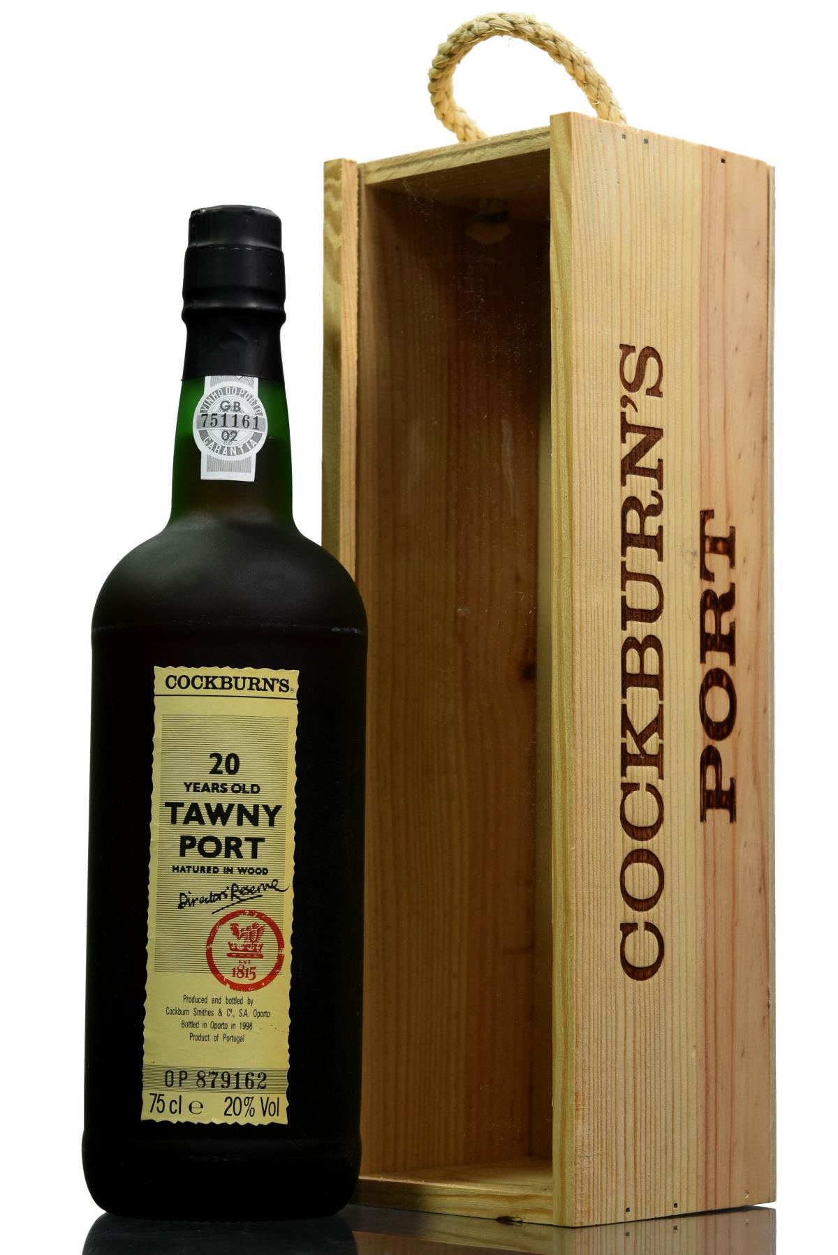 Cockburns 20 Year Old Port - Bottled 1998