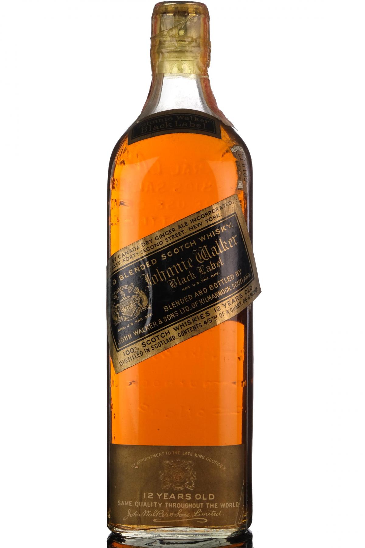 Johnnie Walker Black Label - Late 1930s