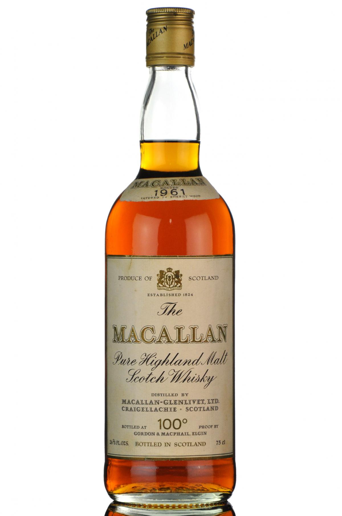 Macallan 1961 - Gordon & MacPhail - 100 Proof