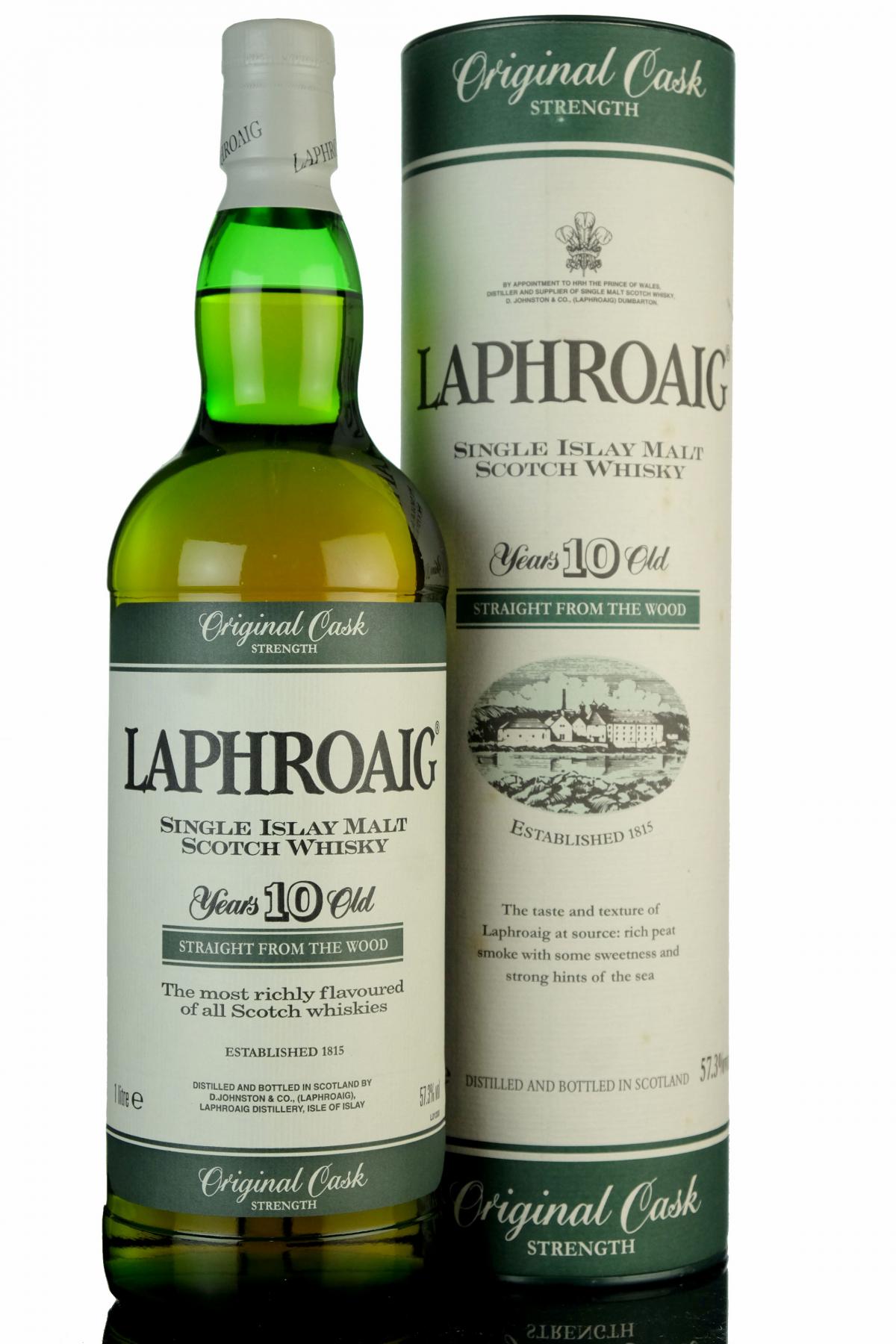 Laphroaig 10 Year Old - Original Cask Strength 57.3% - 1 Litre - 1990s