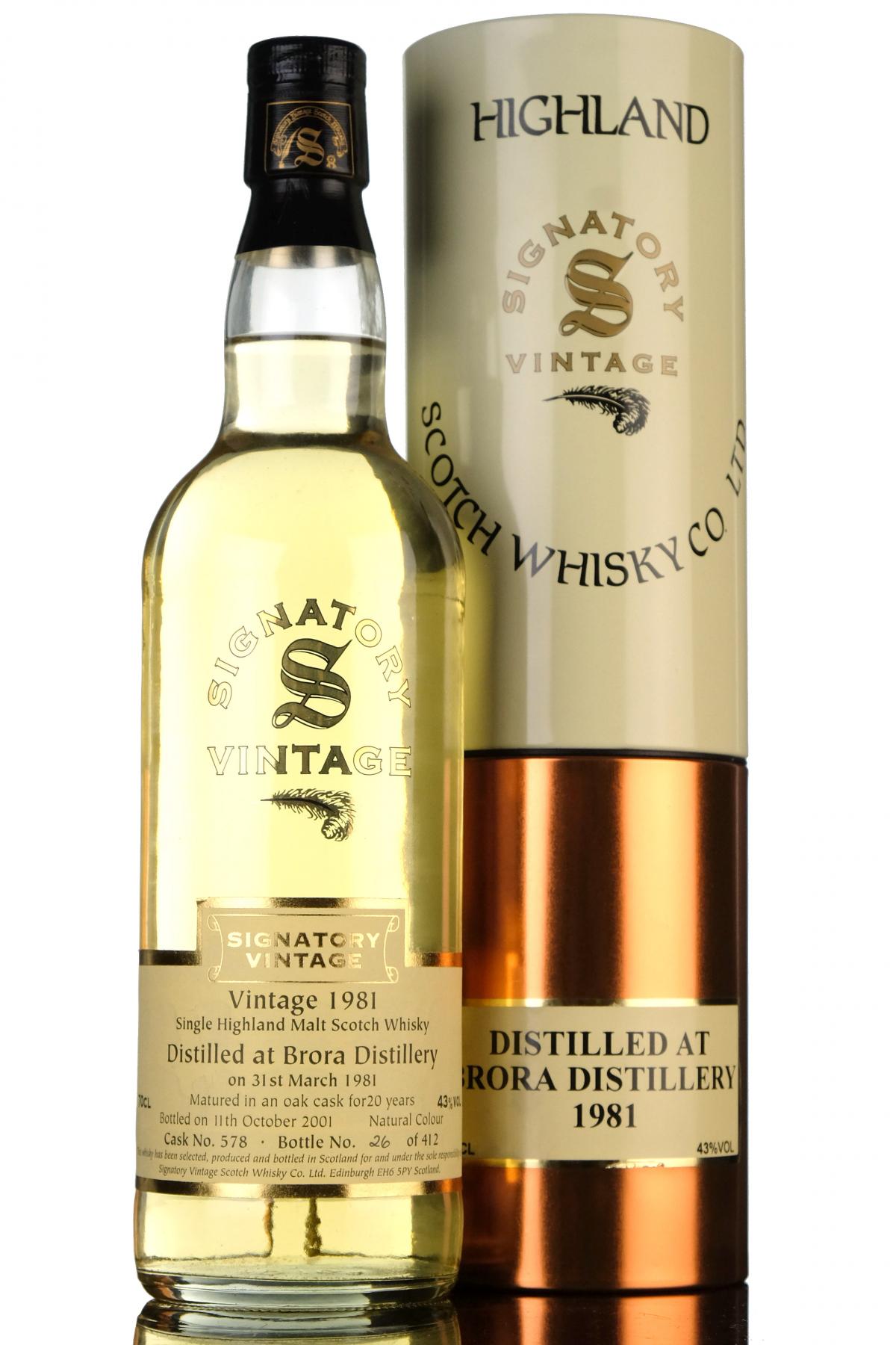 Brora 1981-2001 - 20 Year Old - Signatory Vintage