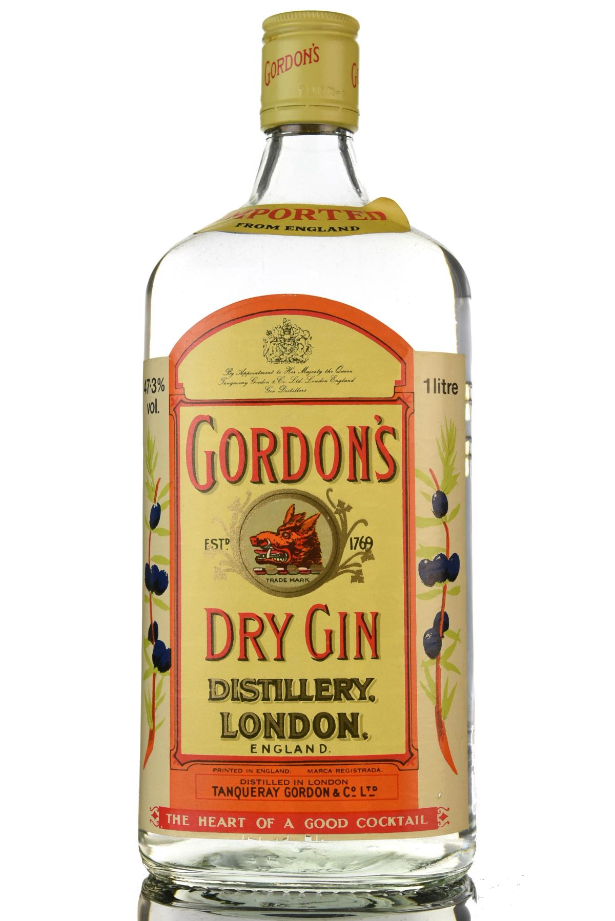 Gordons Gin - 1980s - 1 Litre