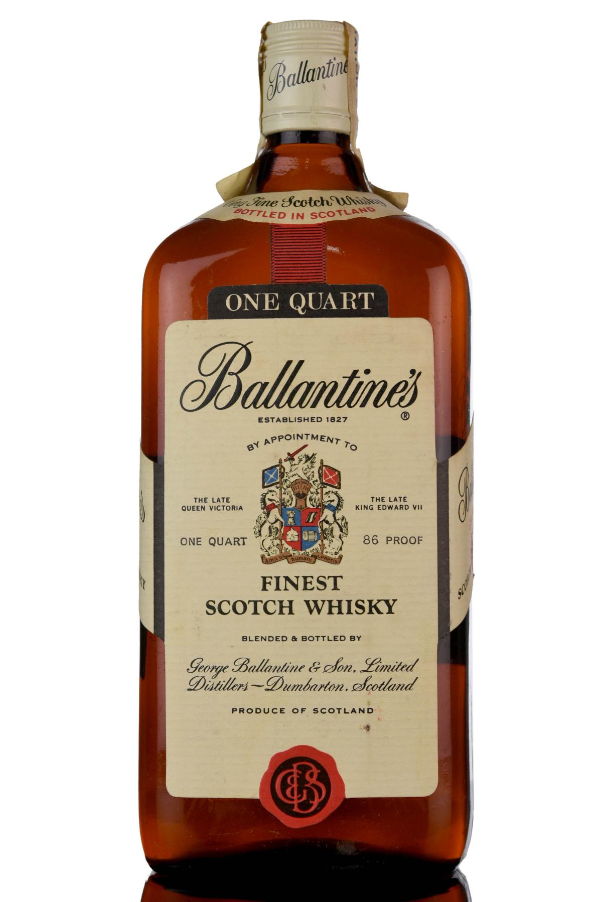 Ballantines Finest 1980s Us 1 Quart