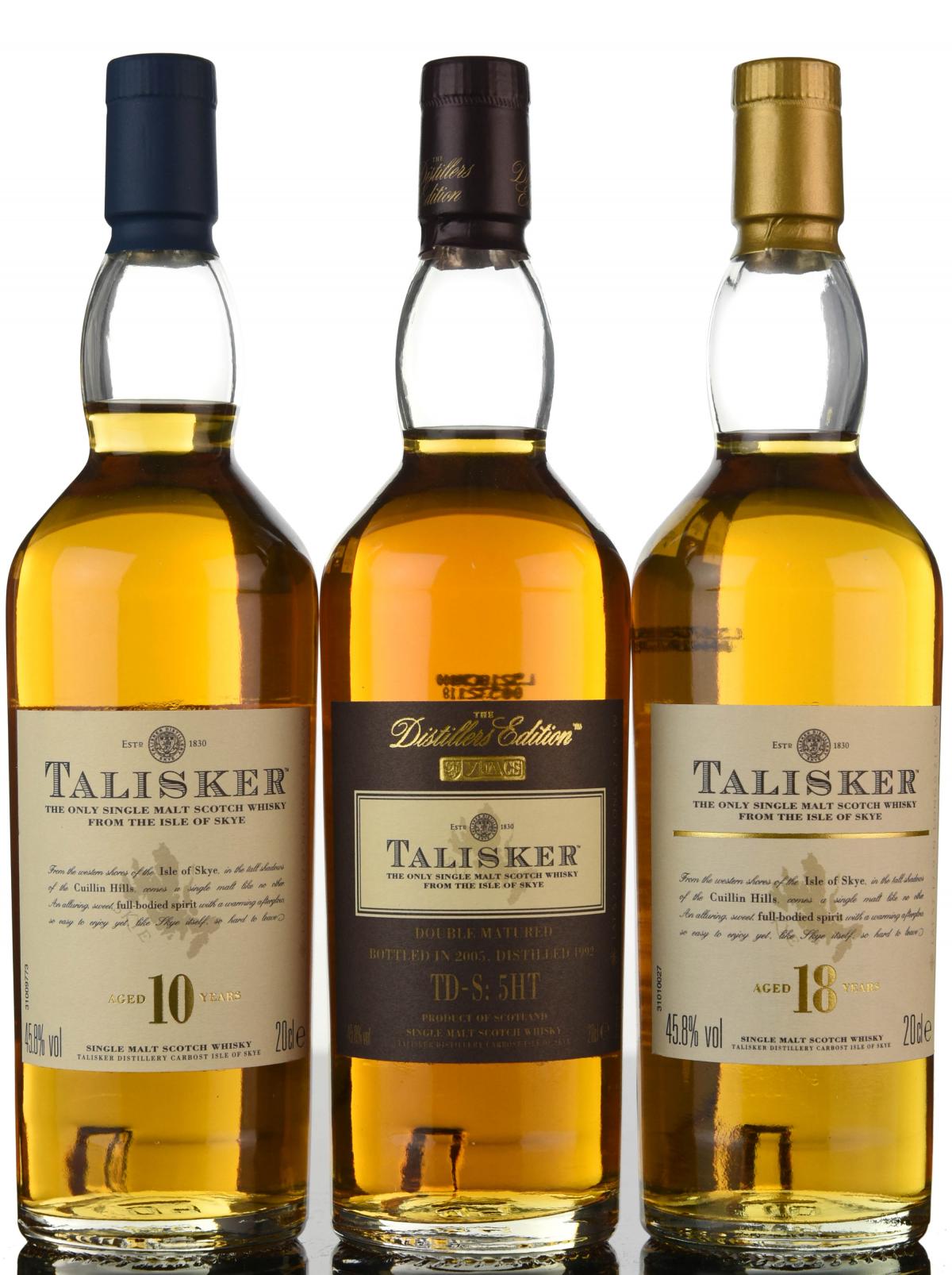 Talisker Box Set - 10 Year Old - 1992 Distillers Edition - 18 Year Old - Quarter Bottle