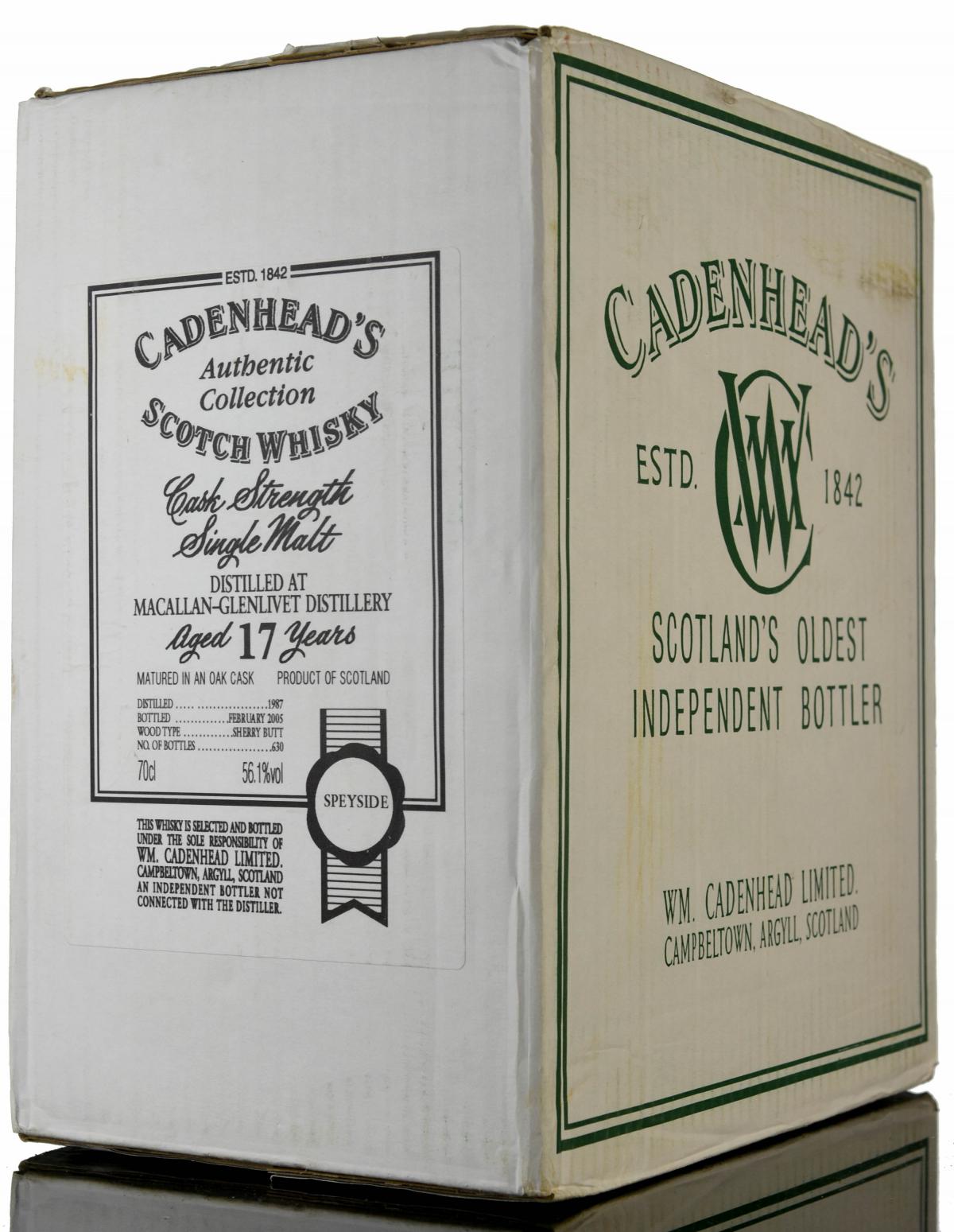 Sealed Case Macallanglenlivet 1987 - 2005 17 Cadenheads Authentic Collection