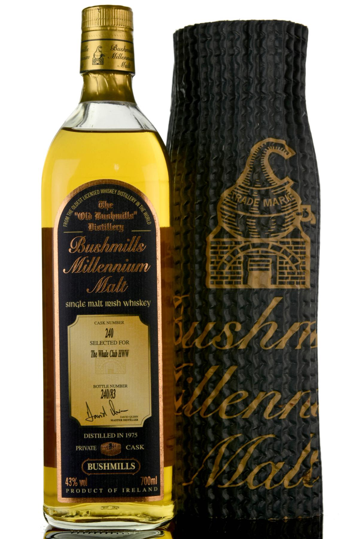 Bushmills 19752000 Millennium Irish Whiskey Cask 240