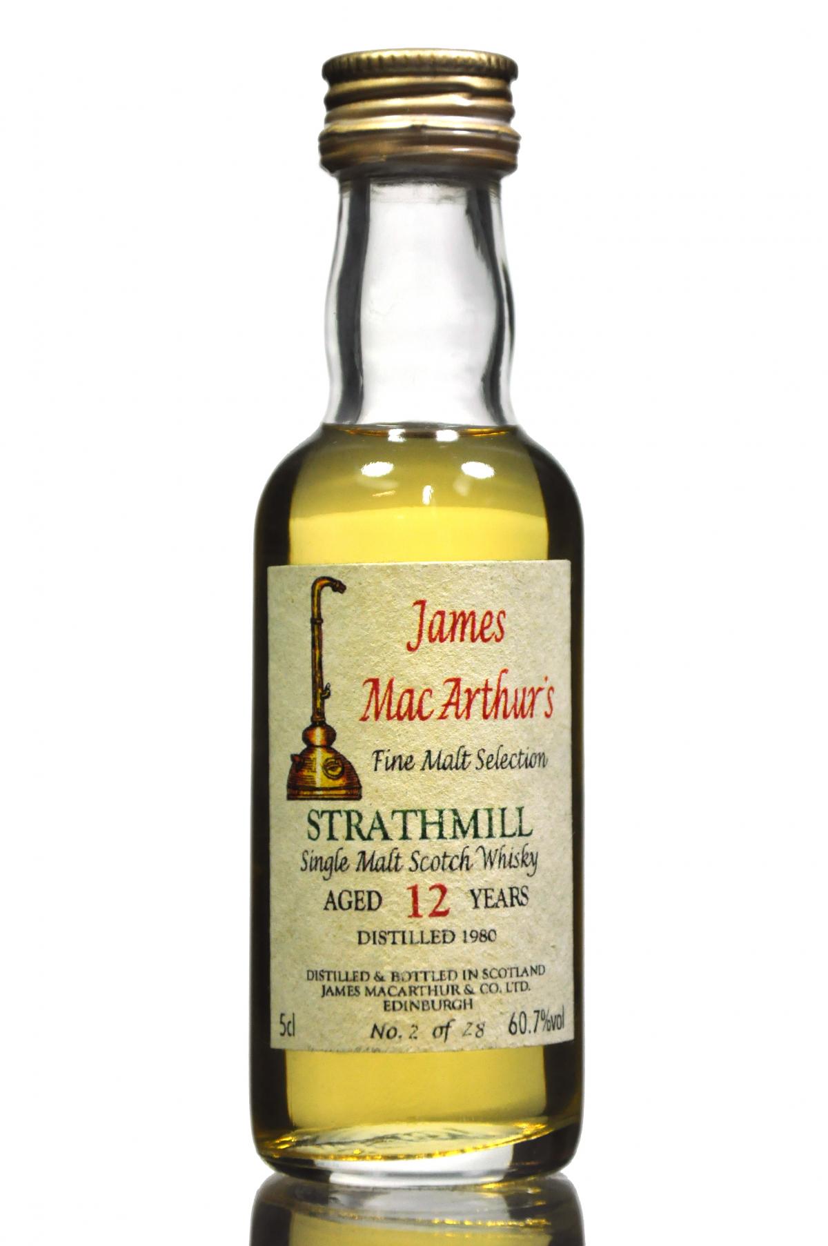 Strathmill 1980 - 12 Year Old - James MacArthurs Miniature - 28 Bottles
