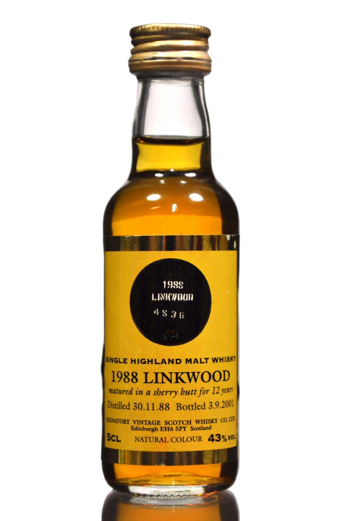 Linkwood 1988-2001 - 12 Year Old - Signatory Vintage Miniature