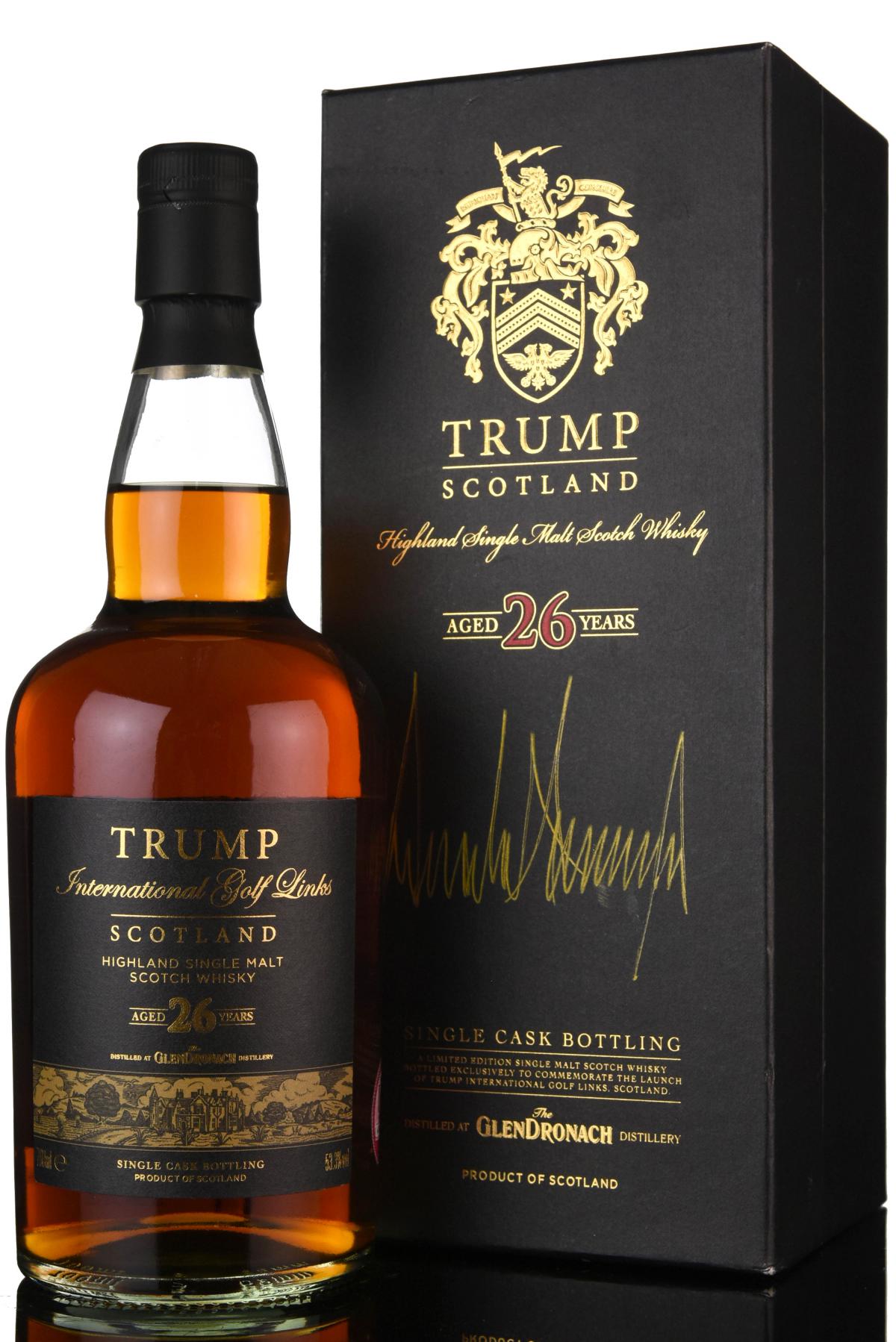 Glendronach 26 Year Old Trump International Golf Links Signed By Donald J Trump