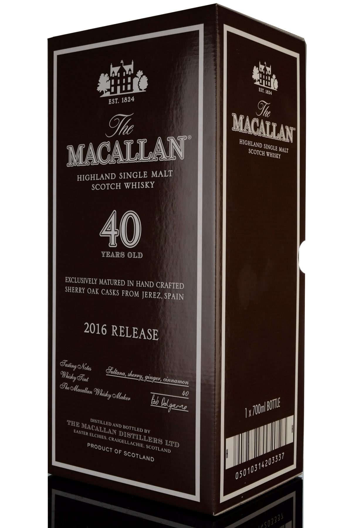 Macallan 40 Year Old - 2016 Release