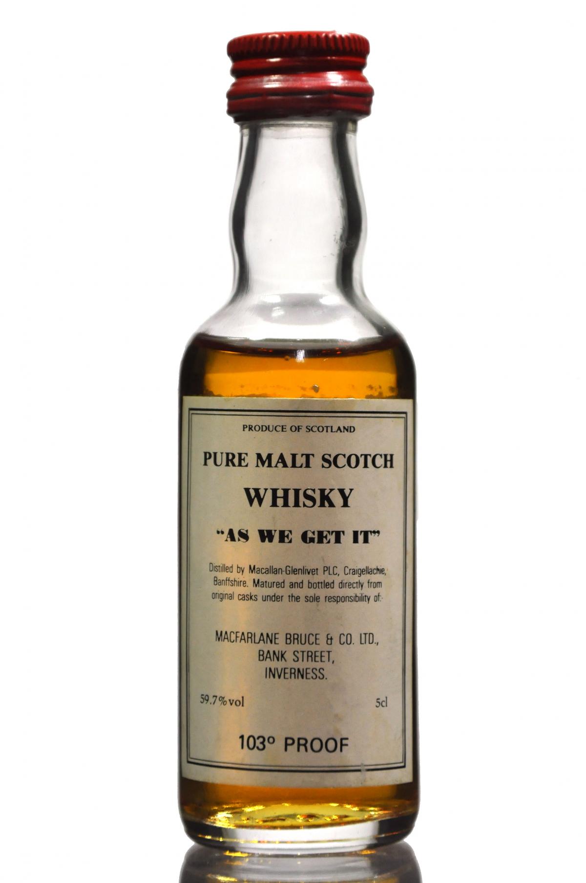 Macallan-Glenlivet As We Get It Miniature