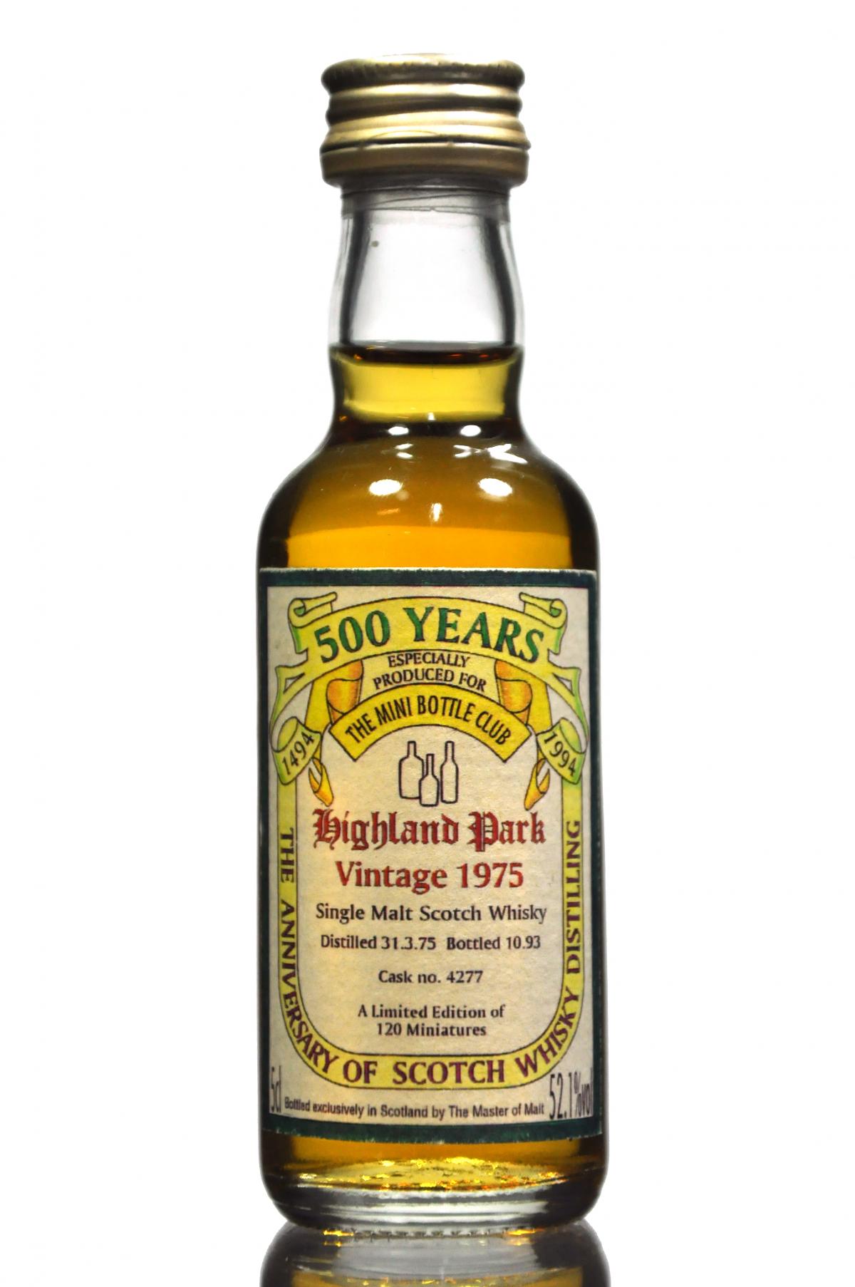 Highland Park 1975-1993 - 500 Years - The Mini Bottle Club Miniature