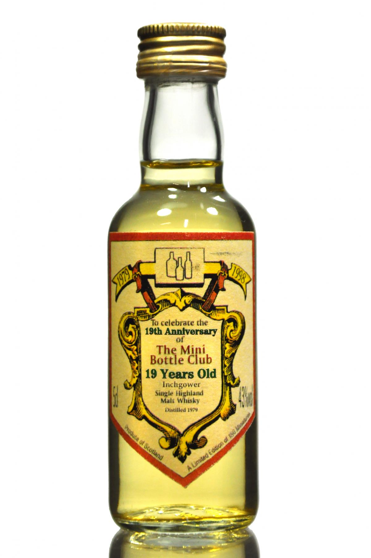 Inchgower 1979 - 19 Year Old -  19th Anniversary Of The Mini Bottle Club  - 5cl  Miniature