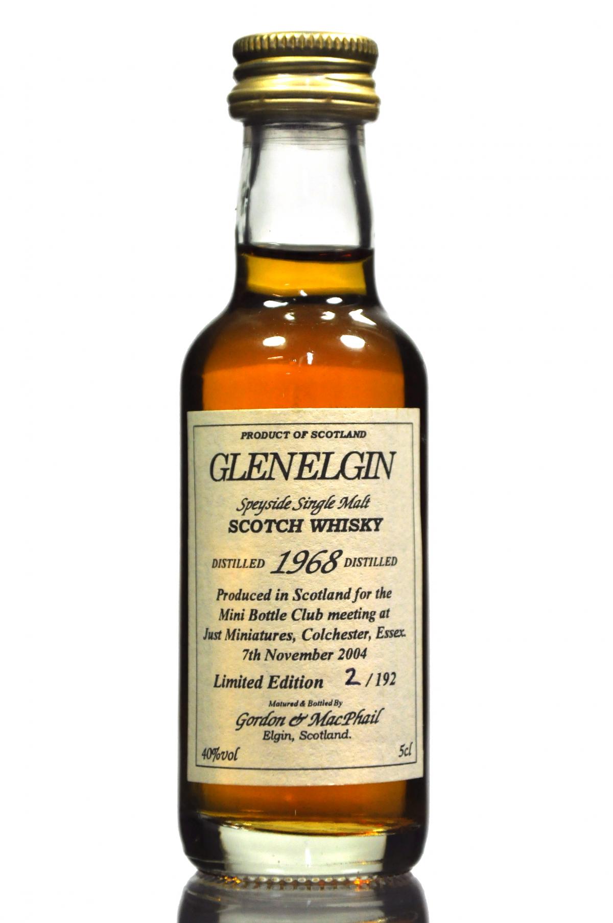 Glen Elgin 1968 - Mini Bottle Club Miniature