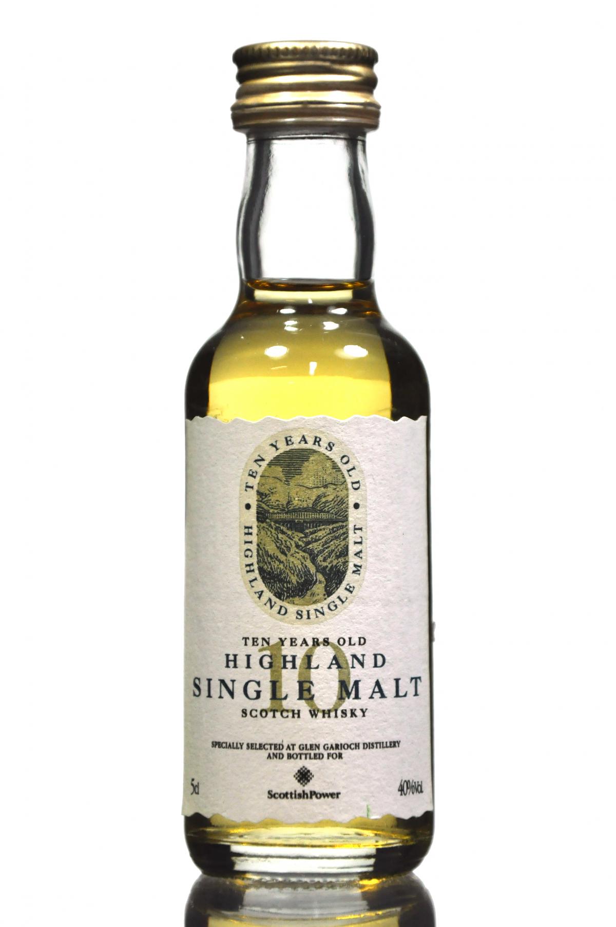 Glen Garioch 10 Year Old - Scottish Power Miniature