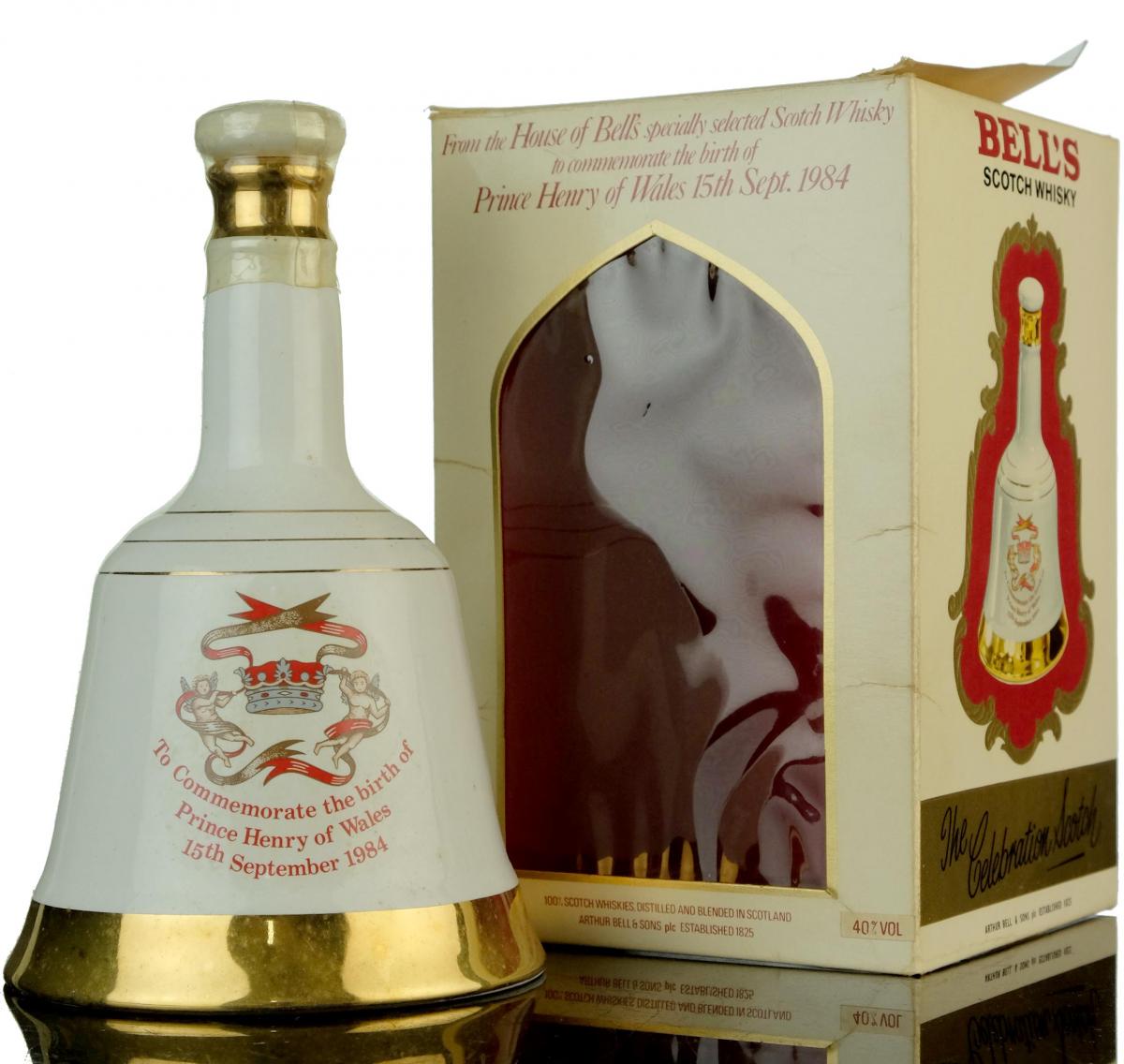 Bells Commemorate Decanter - The Birth Of Prince Henry Of Wales 1984