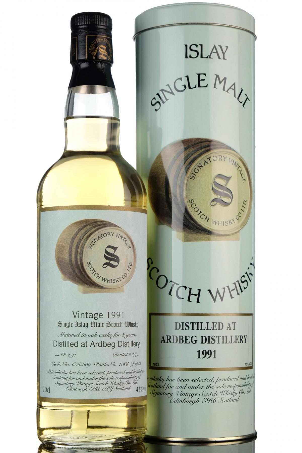 Ardbeg 1991-1999 - 8 Year Old - Signatory Vintage - Casks 606-609
