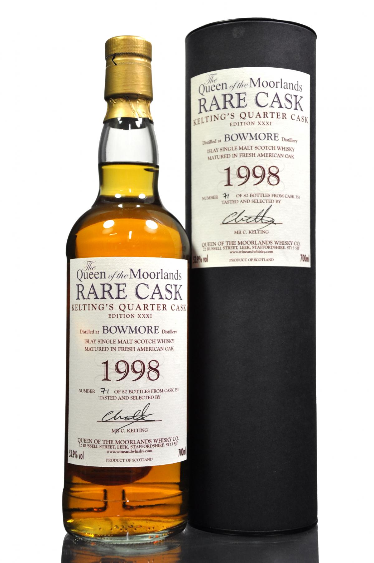 Bowmore 1998 - Queen Of The Moorlands - Cask 351 - 82 Bottles