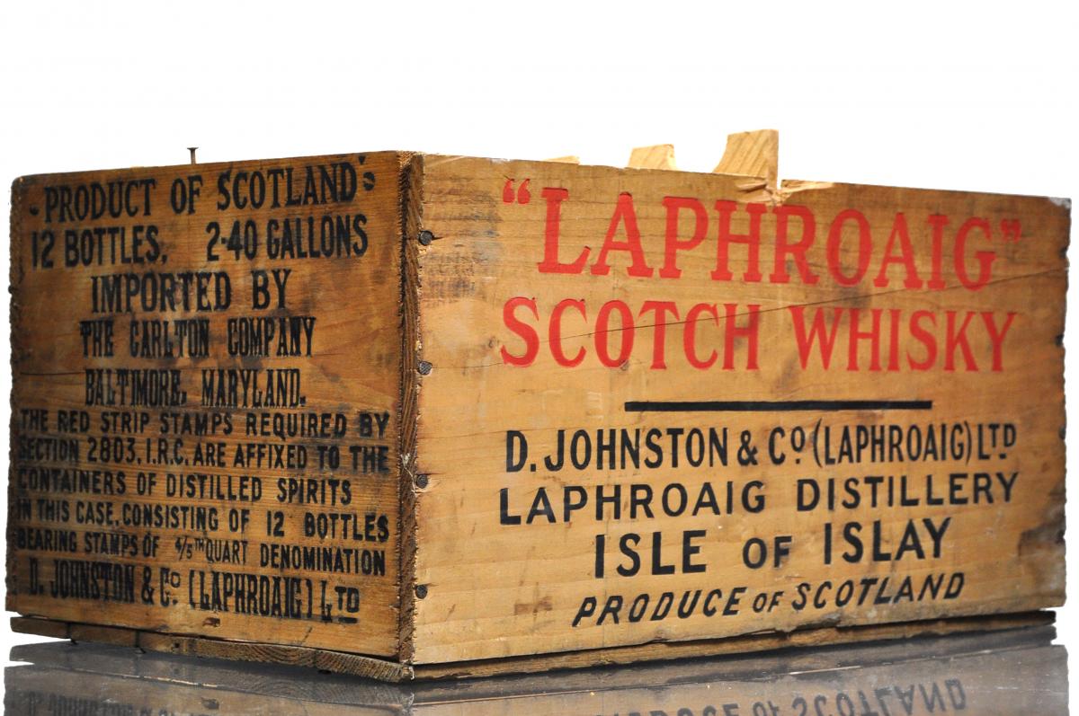 Laphroaig 14 Year Old - Original Wooden Import Crate - Rotation 1953