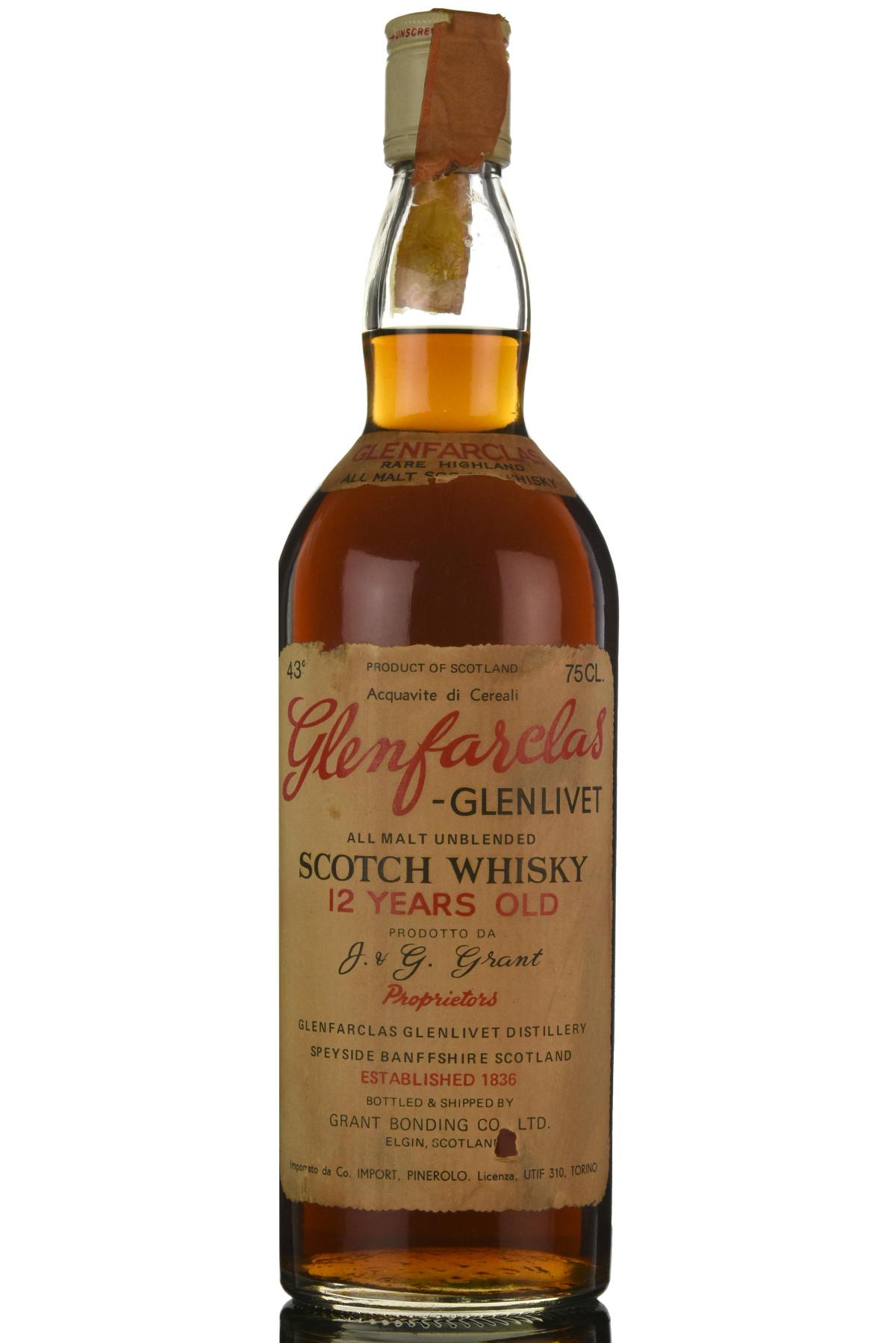 Glenfarclas 12 1970s Pinerolo Import