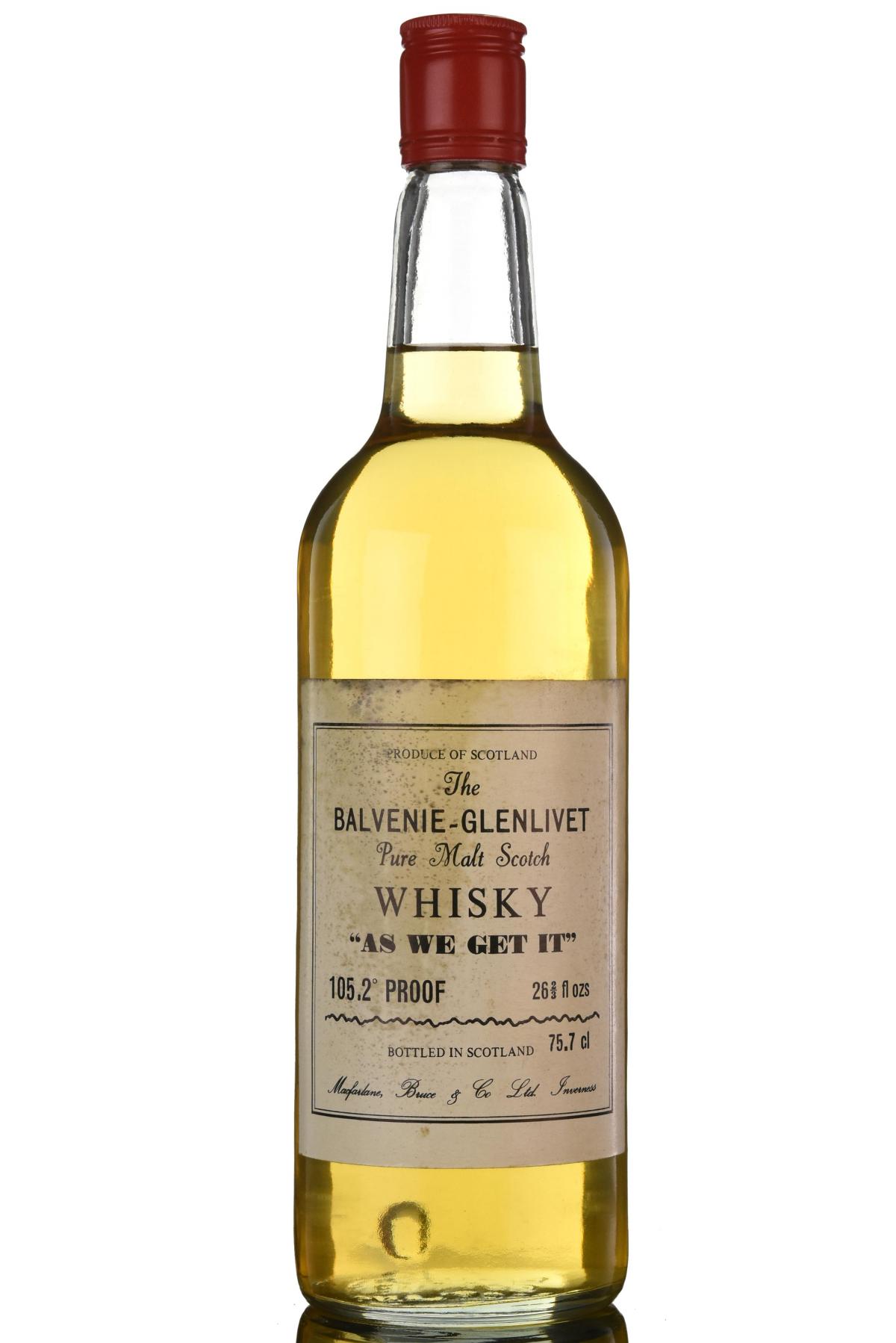 Balvenieglenlivet As We Get It 1052 Proof 1970s