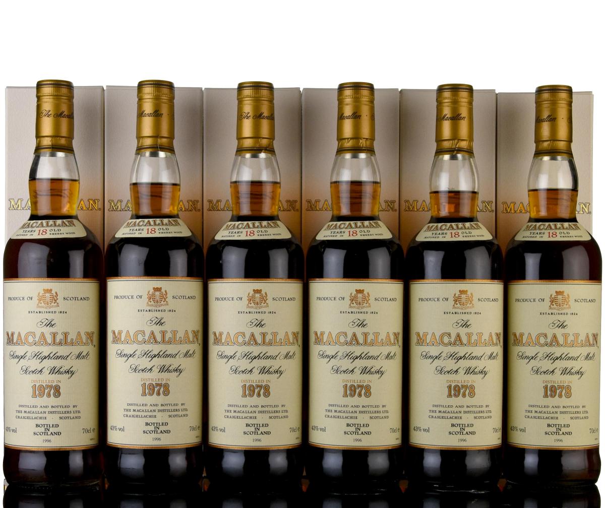 6 x Macallan 1978-1996 - 18 Year Old