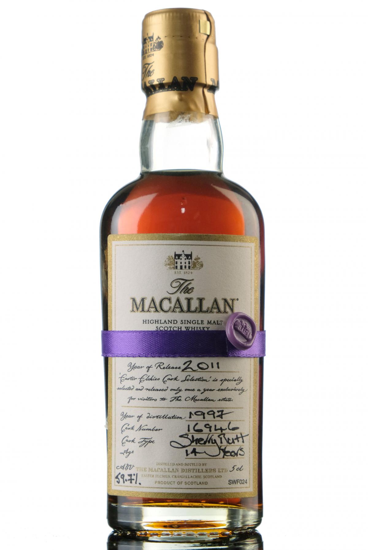 Macallan 1997  - Easter Elchies - 2011 Release - Cask 16946 - Miniature