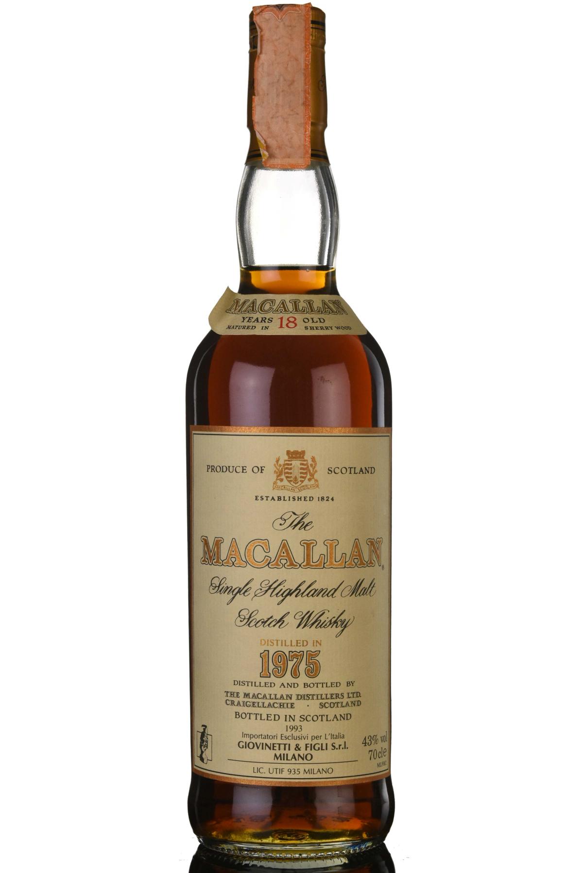 Macallan 1975-1993 - 18 Year Old - Sherry Cask