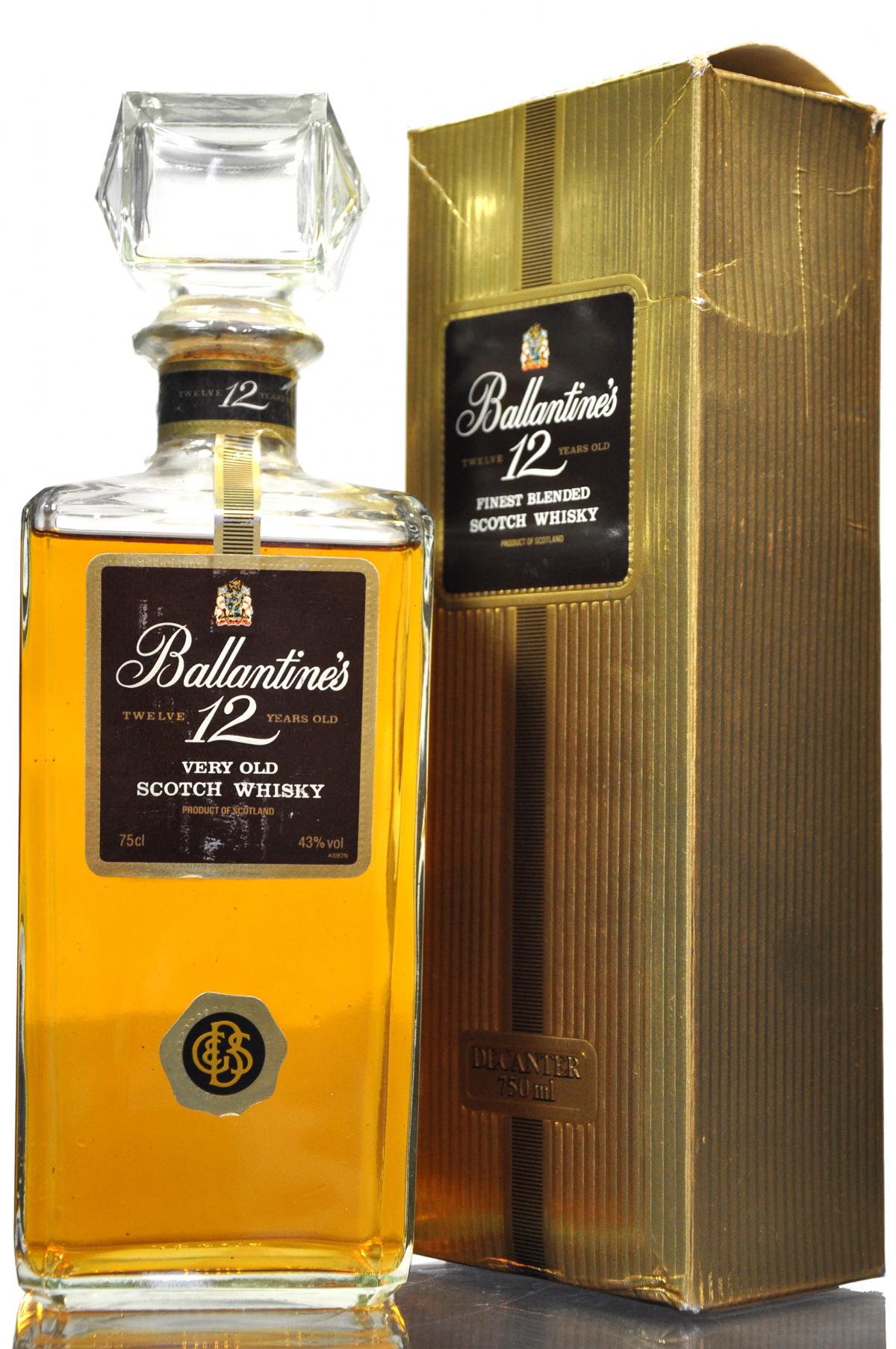 Ballantines 12 Year Old Decanter - 1980s